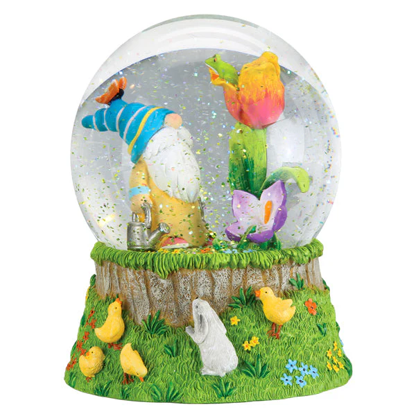 Spring Garden Gnome Snow Globe - Image 2