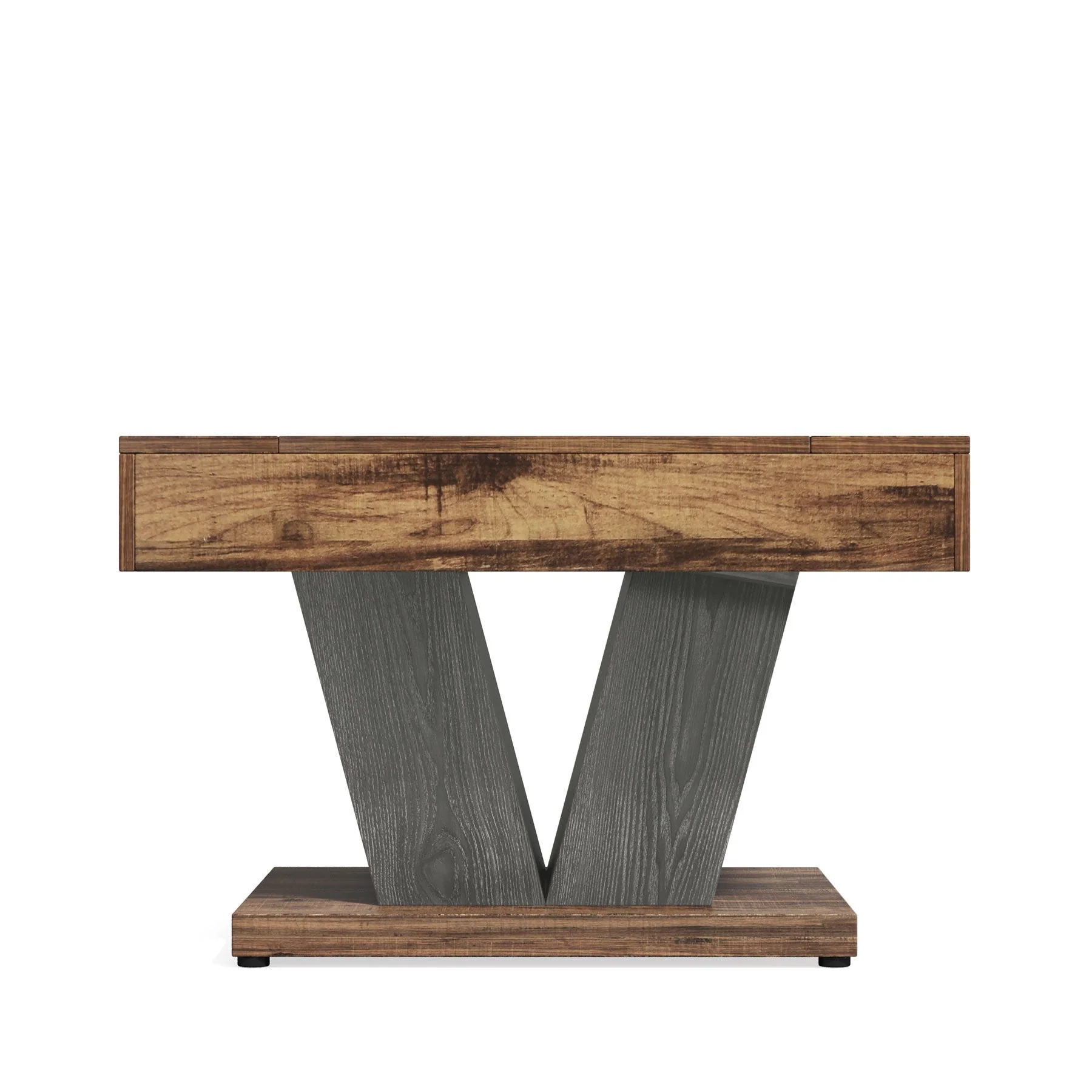 Square Coffee Table With Crisscross Base - Brown / Black - Image 2