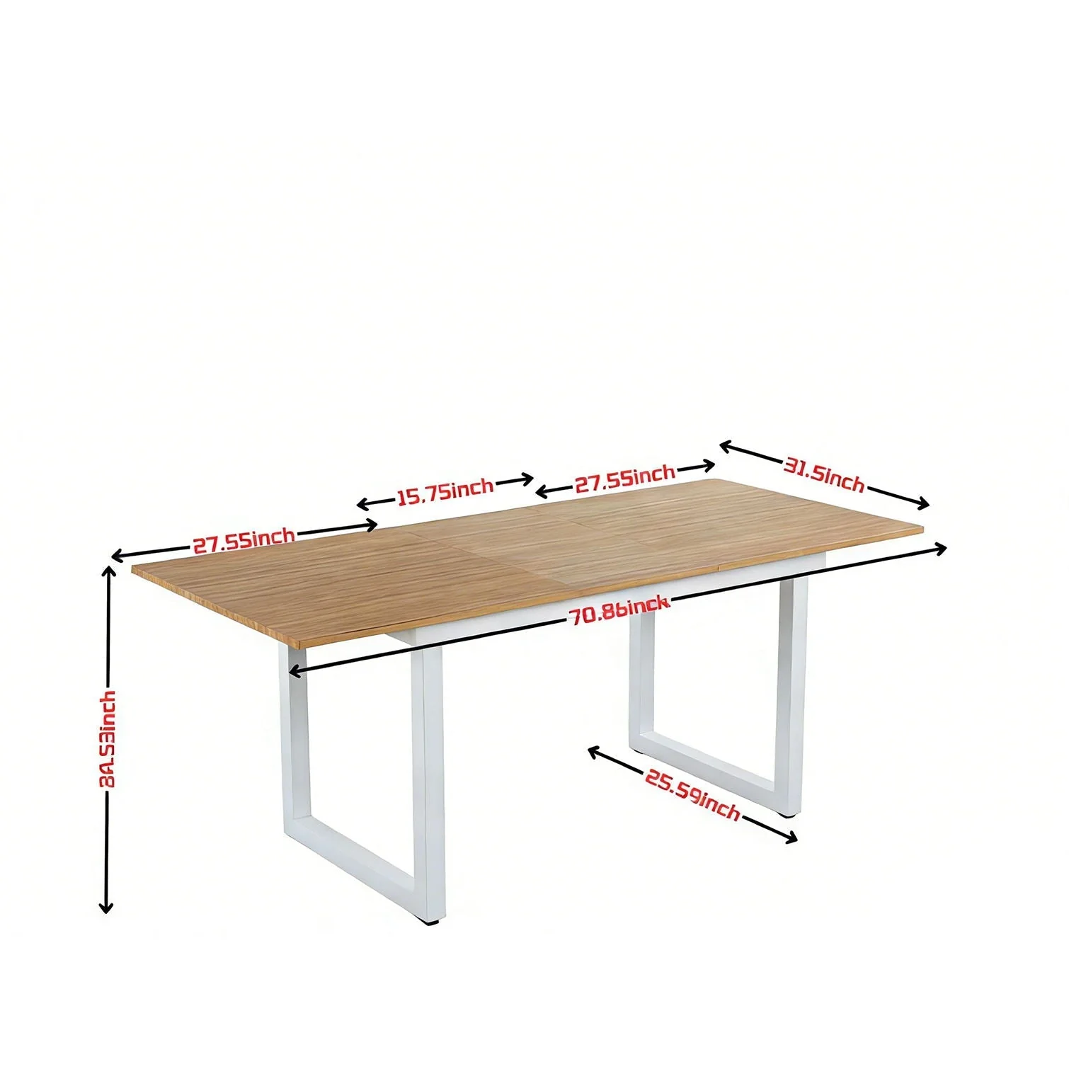 Square Extendable Dining Table With Metal Legs - Image 8