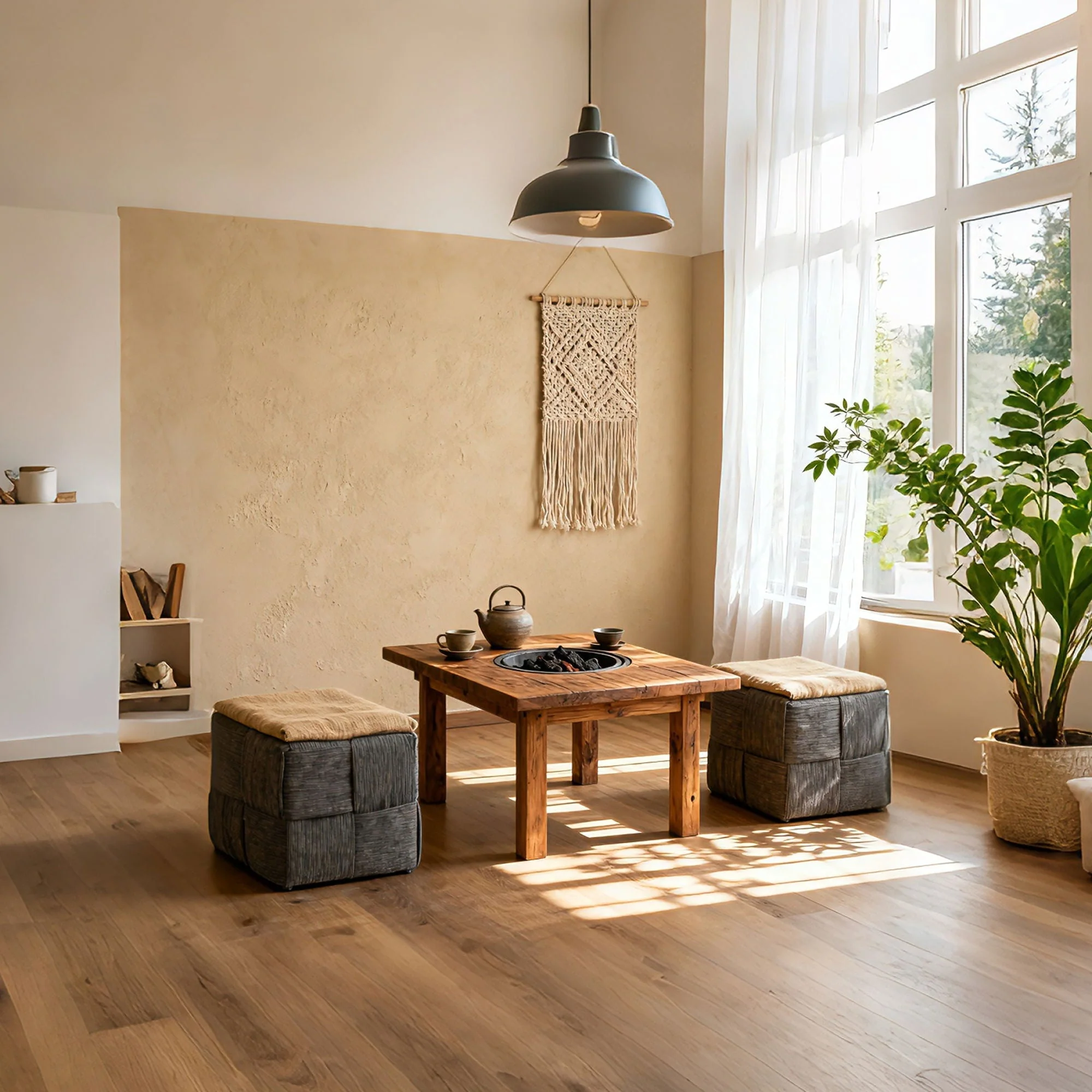 Square Ottoman Foot Rest With Woven Design - Image 10