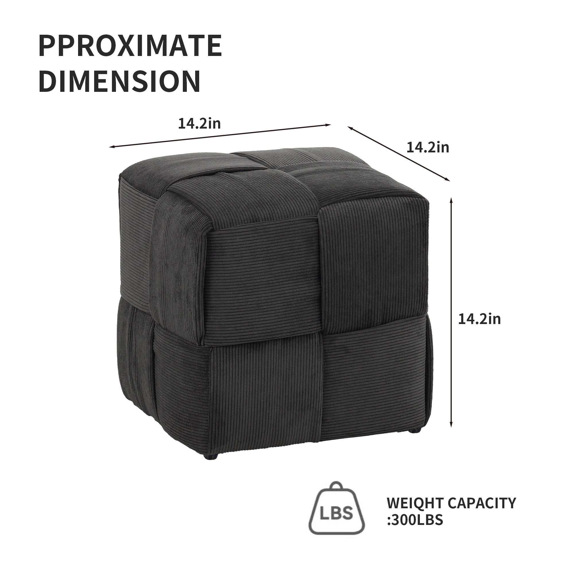 Square Ottoman Foot Rest With Woven Design - Image 11