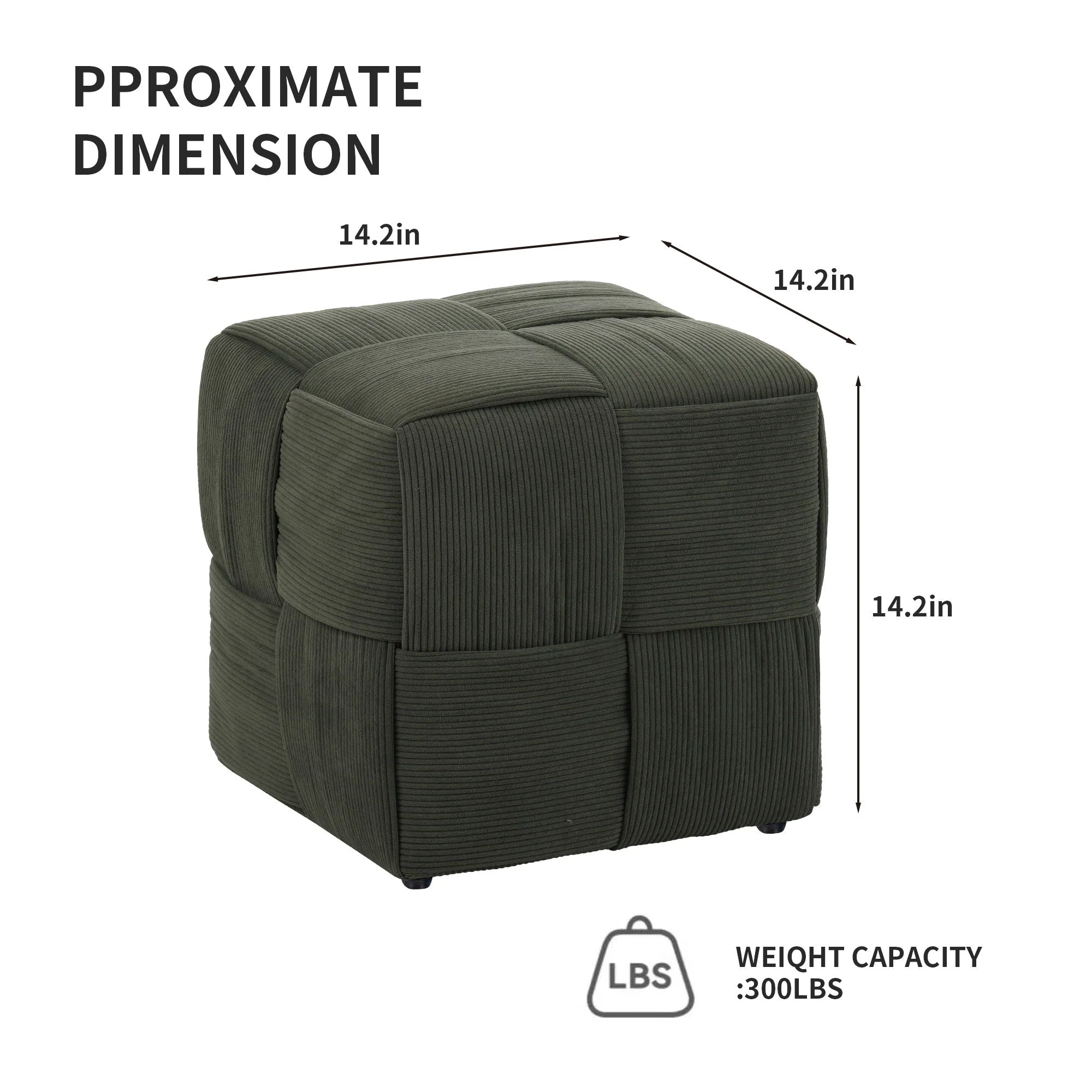 Square Ottoman Foot Rest With Woven Design - Image 12