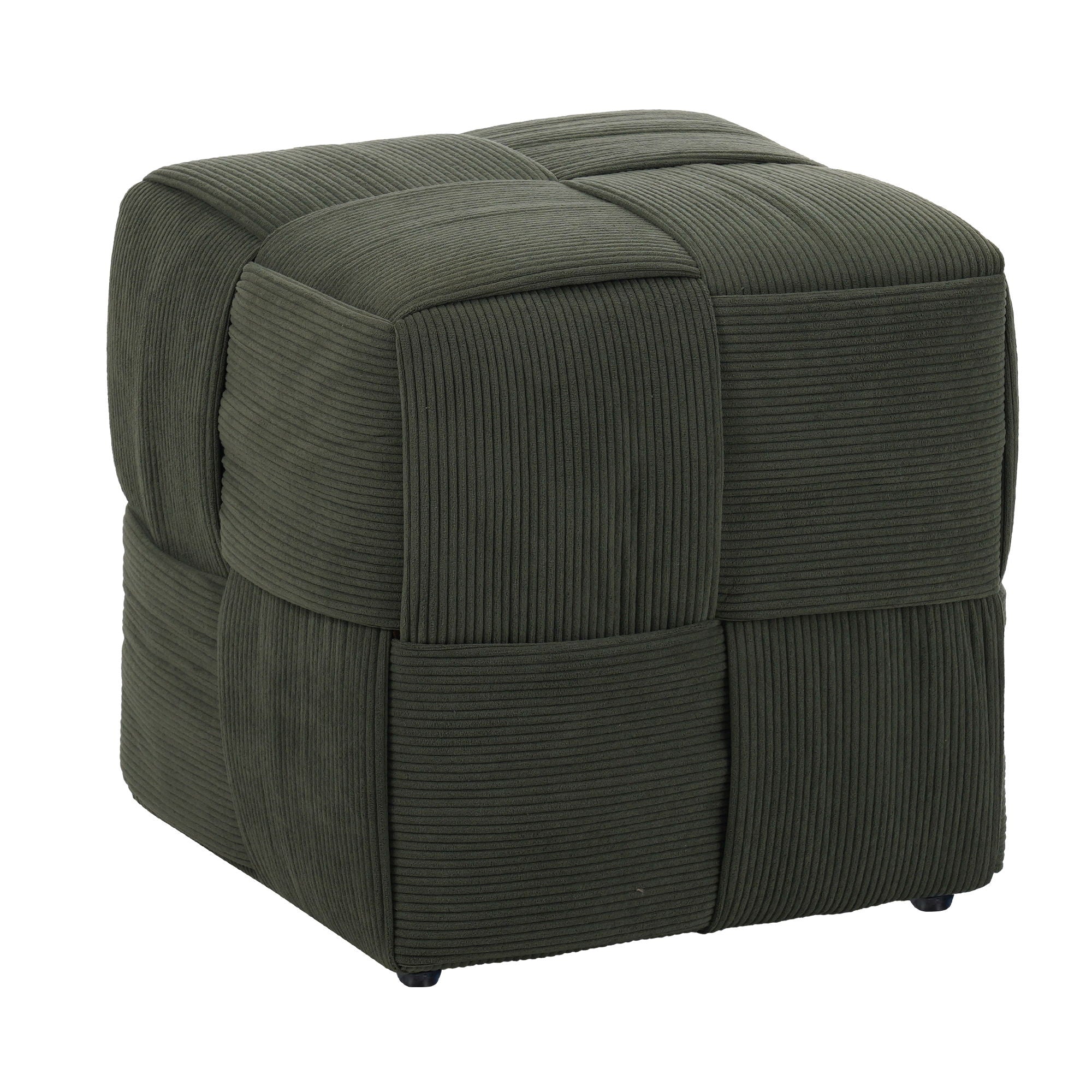Square Ottoman Foot Rest With Woven Design - Image 2