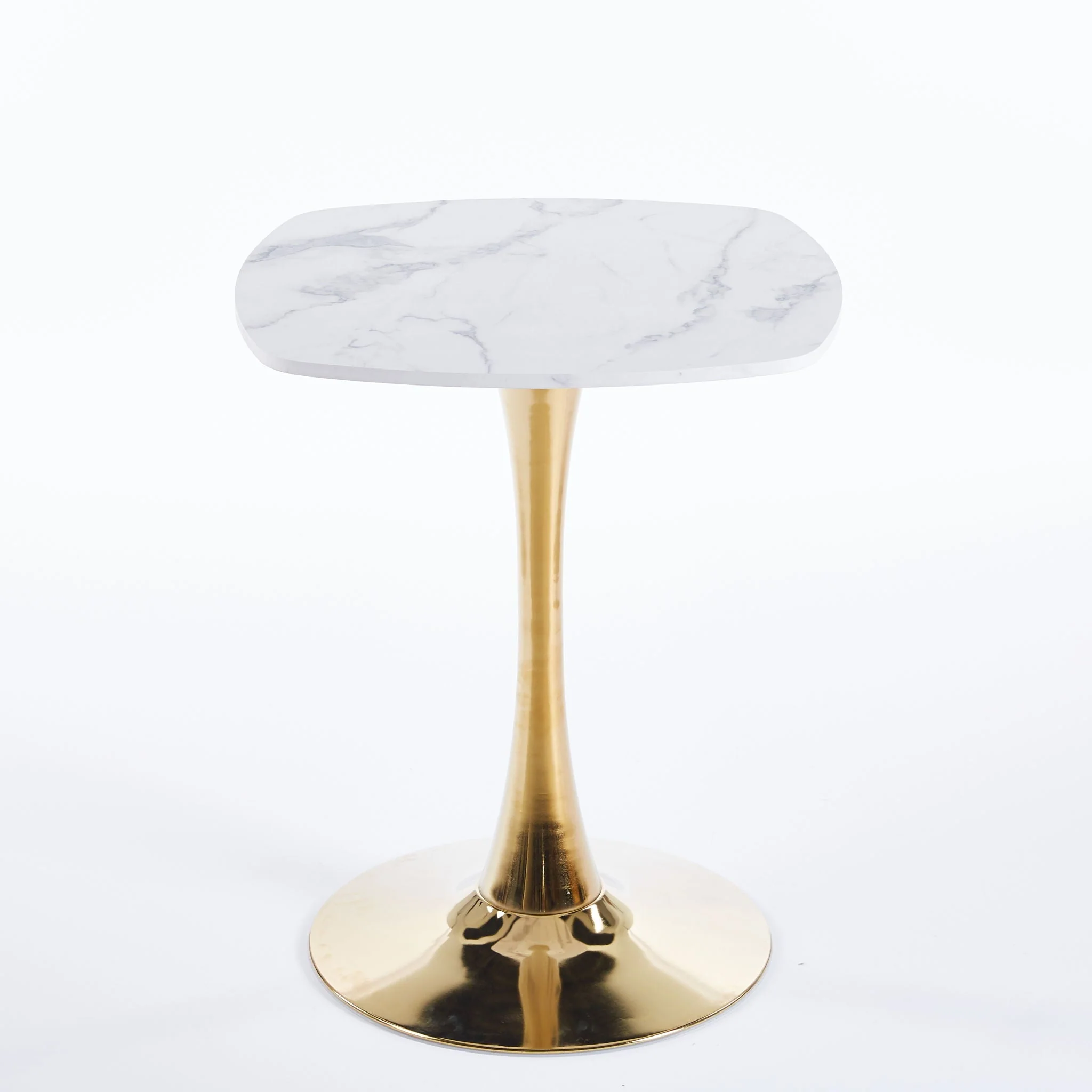 Square Tulip Dining Table For 2 - 4 People - Golden / White - Image 2
