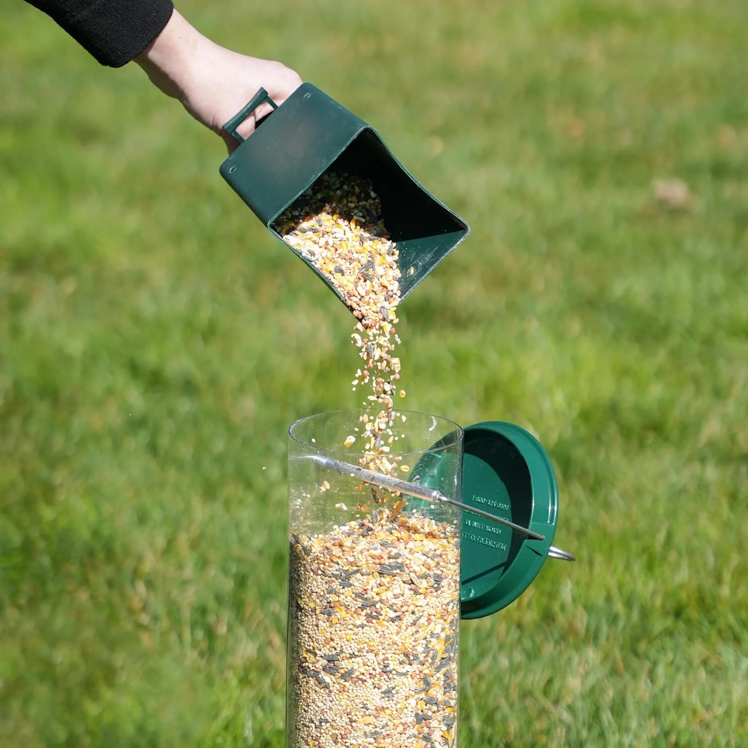 Squirrel Proof Bird Feeder Hanging Metal Wild Bird Seed Feeder 35cm - Image 3