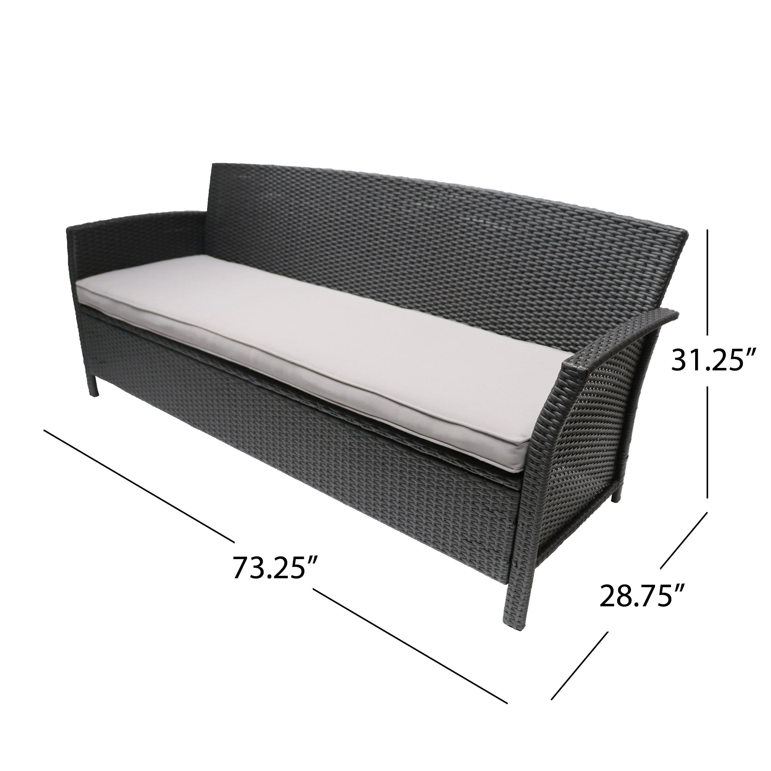 St Lucia Three-Seater Outdoor Woven Sofa - Image 3
