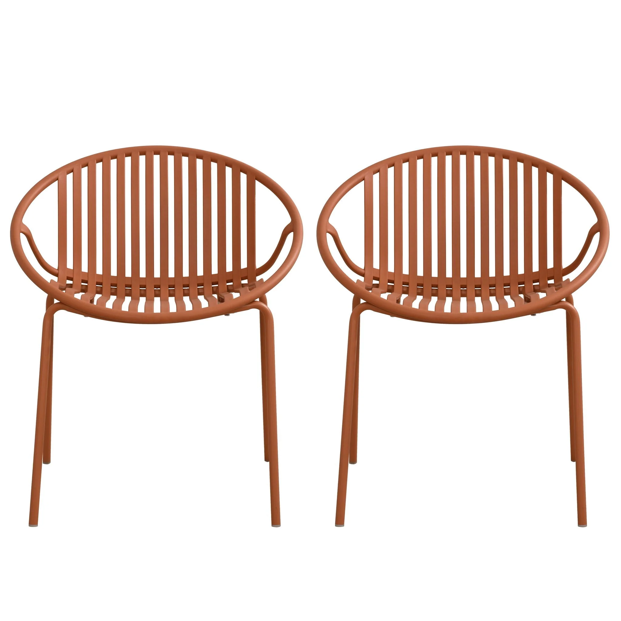 Stackable Outdoor Chairs With Breathable Plastic Backrest (Set of 2) - Image 2
