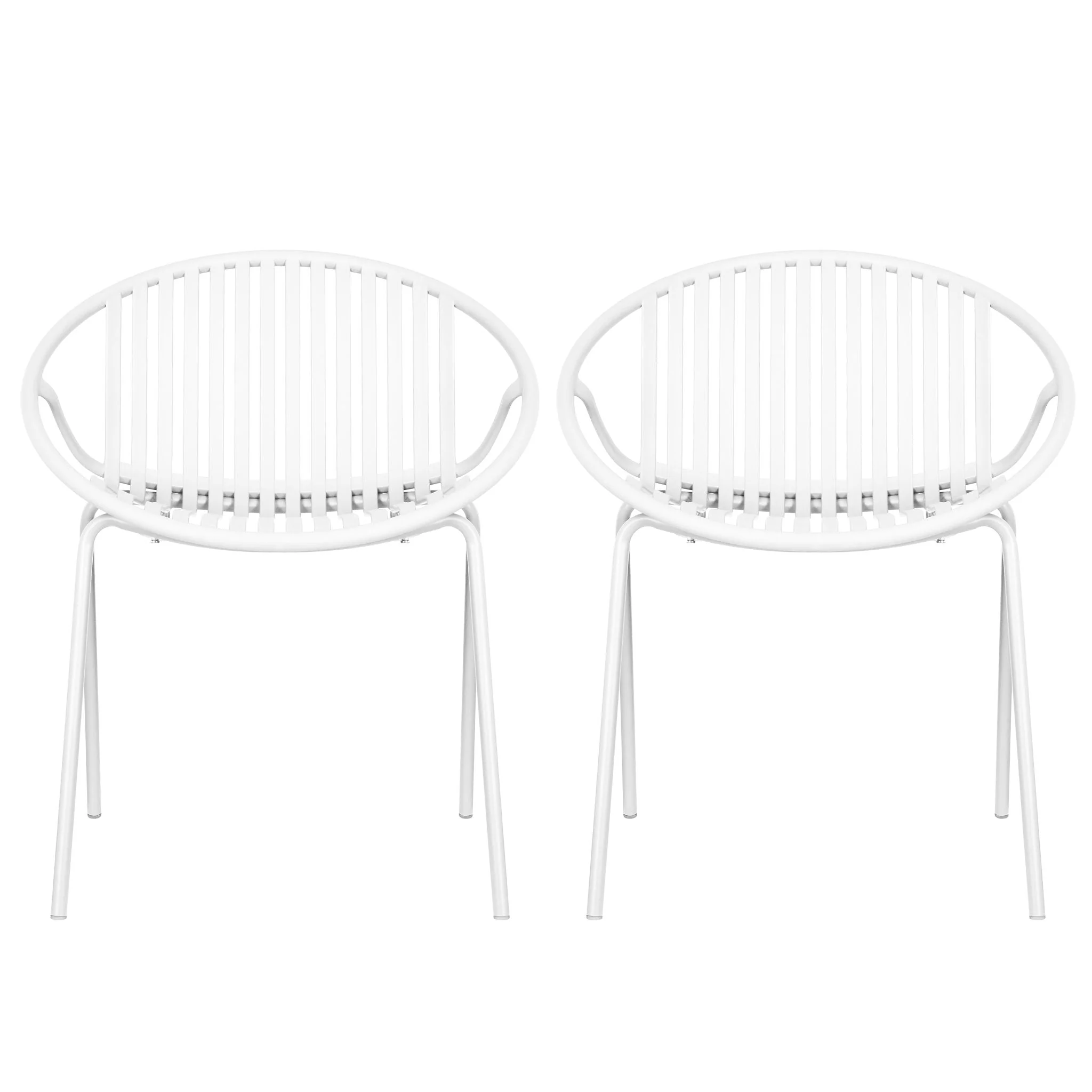 Stackable Outdoor Chairs With Breathable Plastic Backrest (Set of 2) - Image 3
