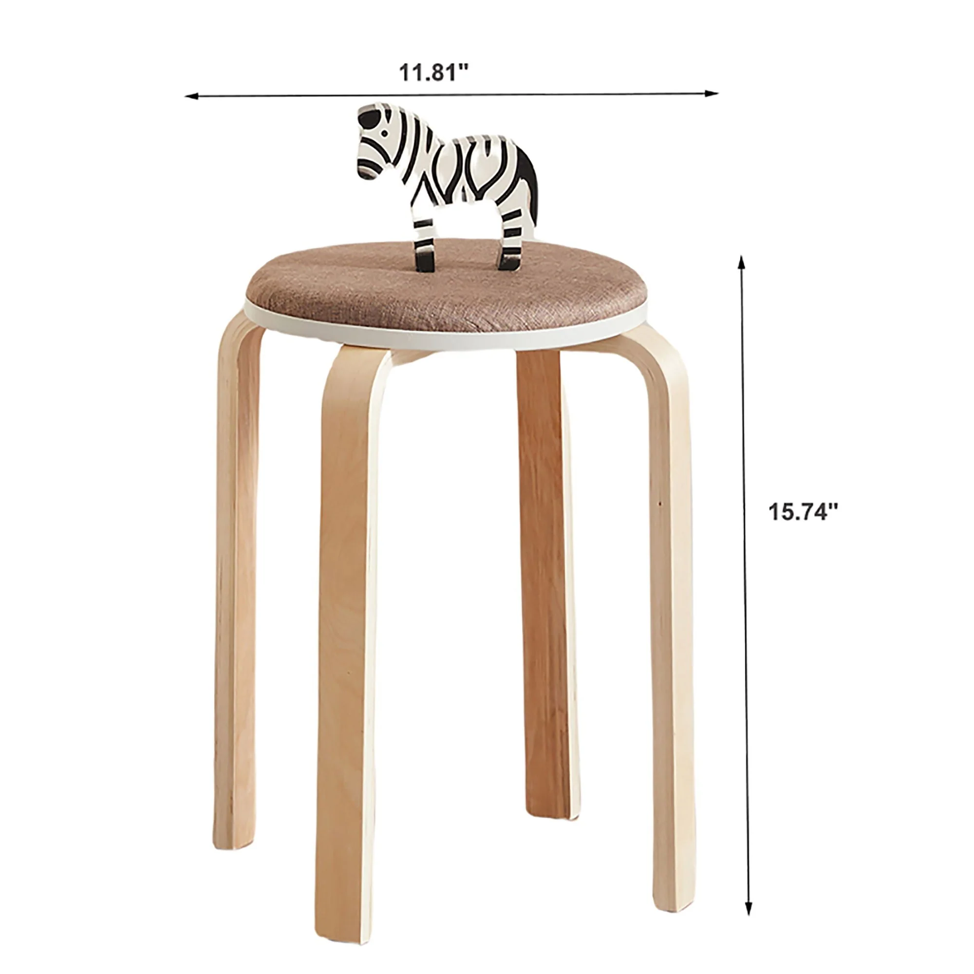Stackable Round Backless Stools (Set of 4) - Image 3