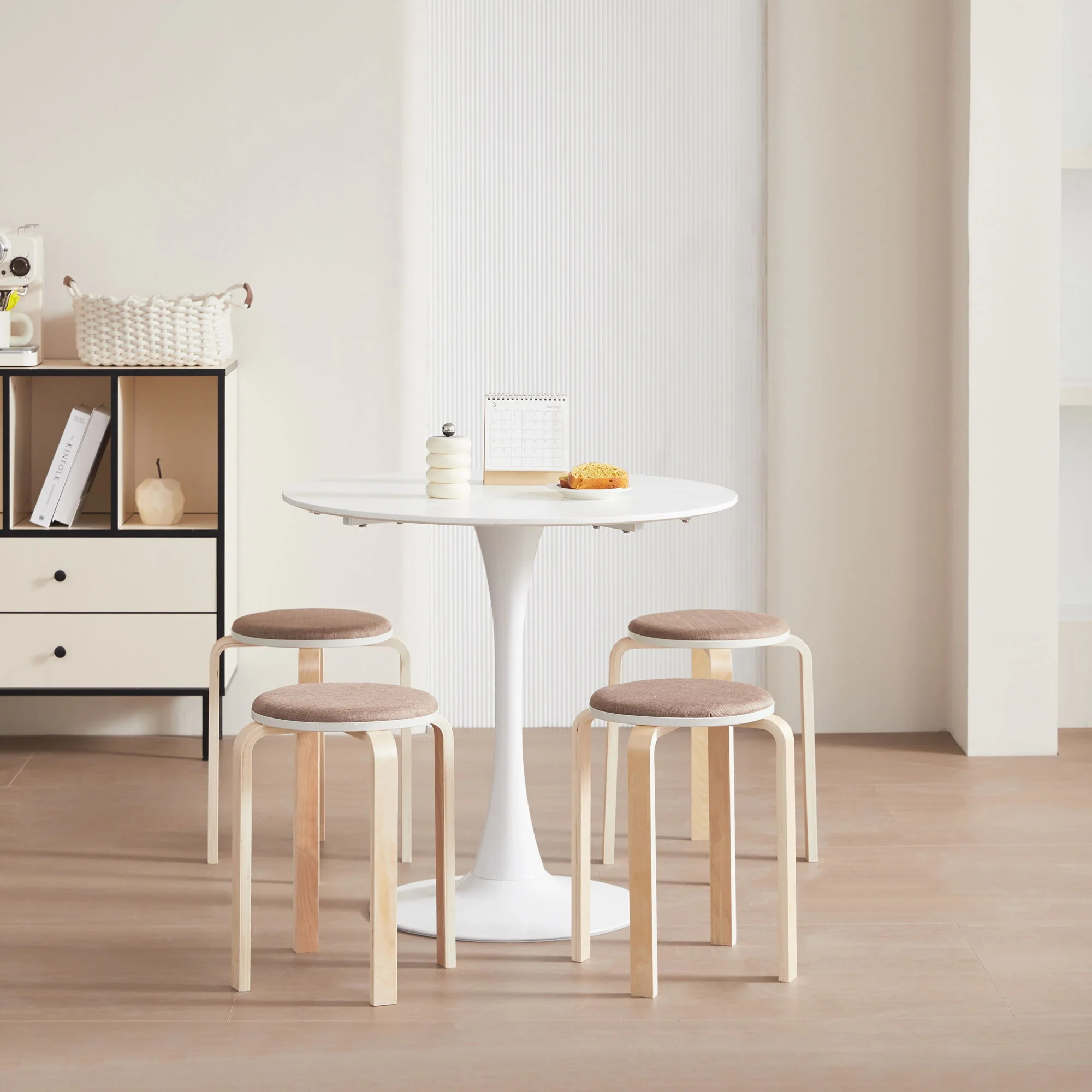 Stackable Round Backless Stools (Set of 4) - Image 6