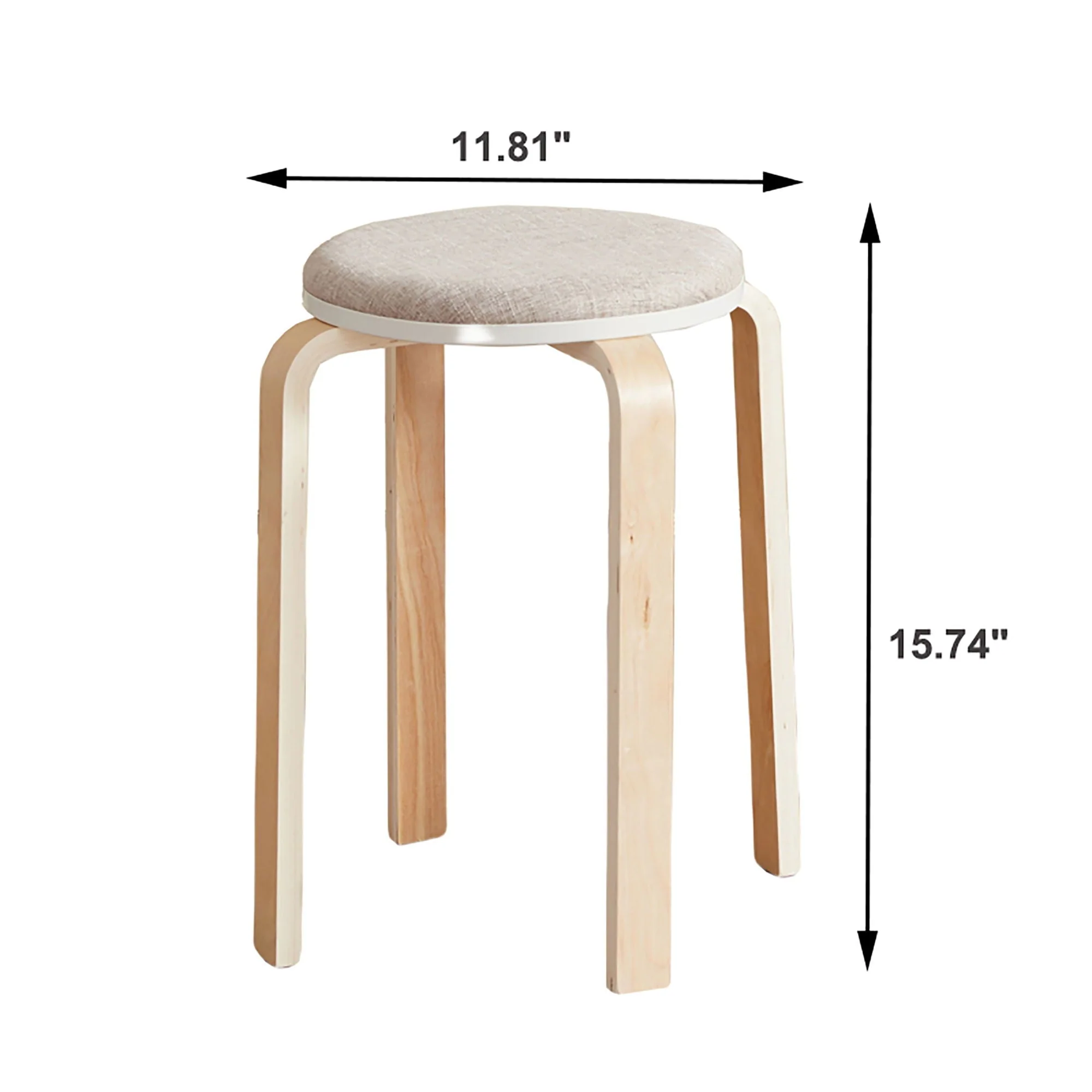 Stackable Round Backless Stools (Set of 4) - Image 7