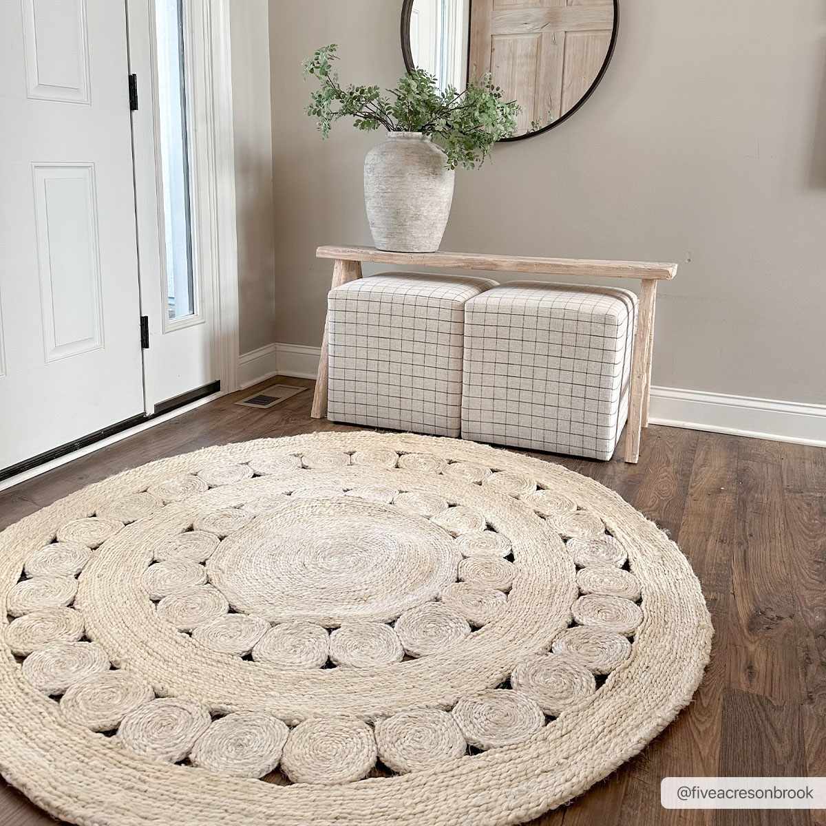 Stafford Bleached Jute Round Rug - Clearance - Image 3