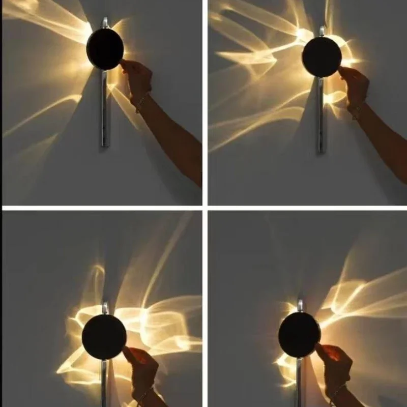 Stainless Rotatable LED Wall Sconce Creative Shadow Light Bedroom Bedside Stairs - Image 4
