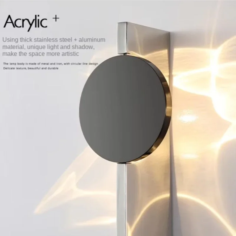 Stainless Rotatable LED Wall Sconce Creative Shadow Light Bedroom Bedside Stairs - Image 6