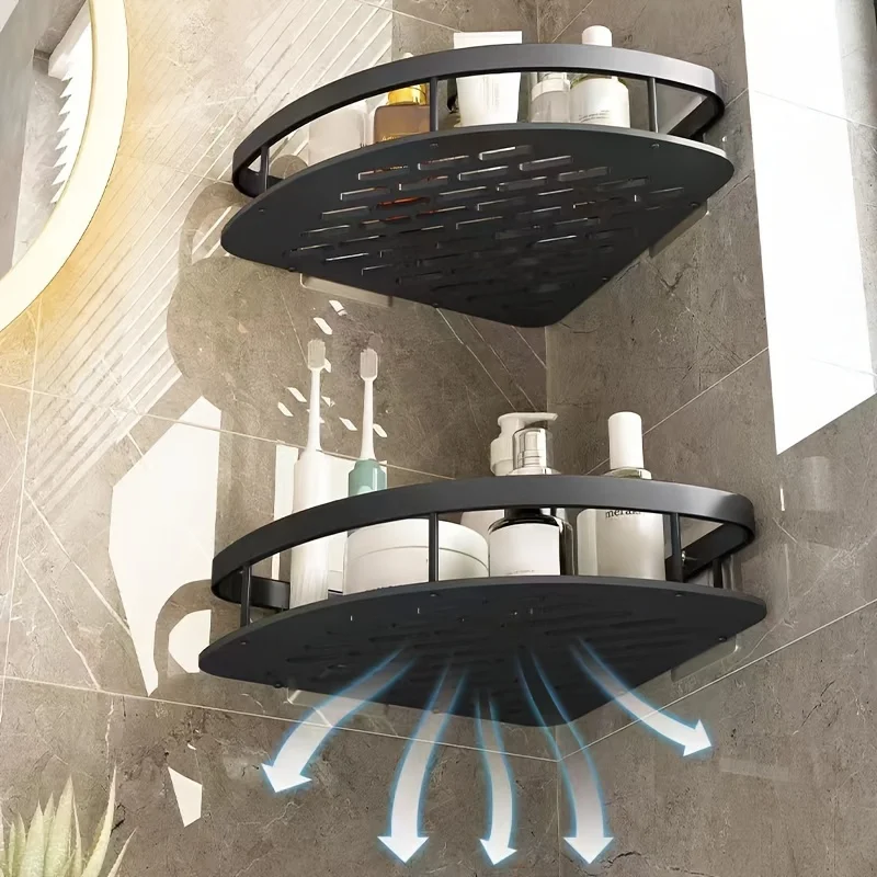 Stainless Steel Tension Shower Caddy Corner Shelf Bathroom Organizer Storage - Image 3