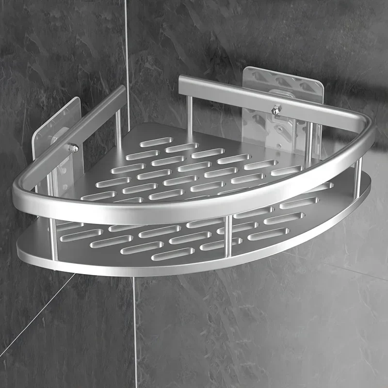 Stainless Steel Tension Shower Caddy Corner Shelf Bathroom Organizer Storage - Image 5