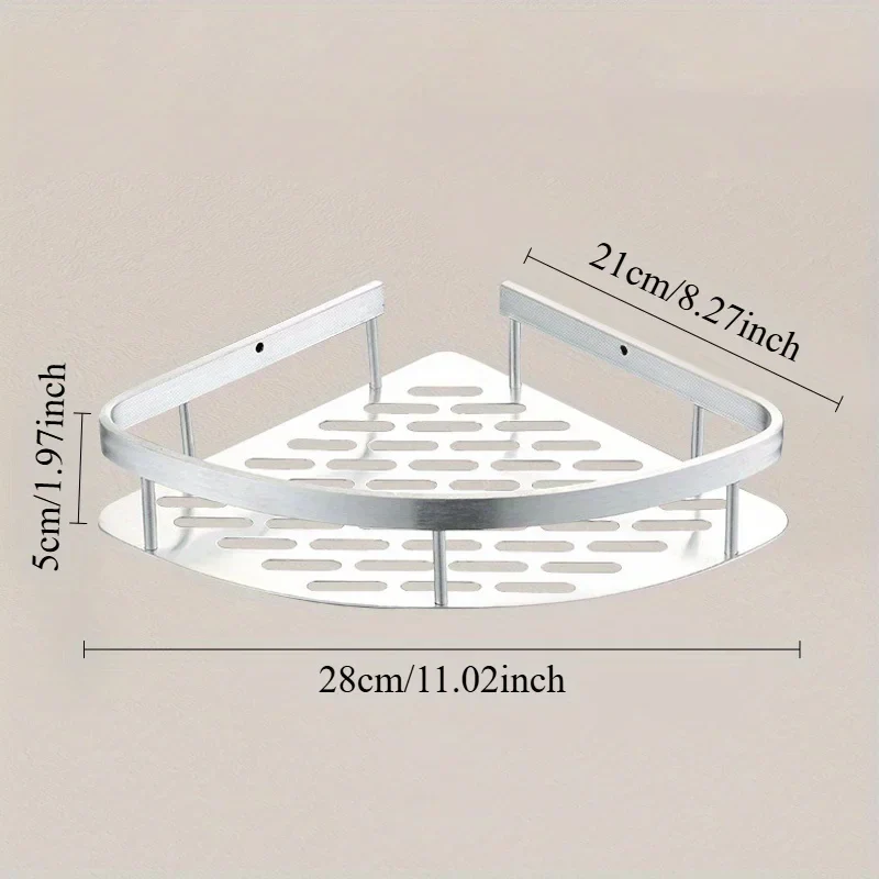 Stainless Steel Tension Shower Caddy Corner Shelf Bathroom Organizer Storage - Image 6