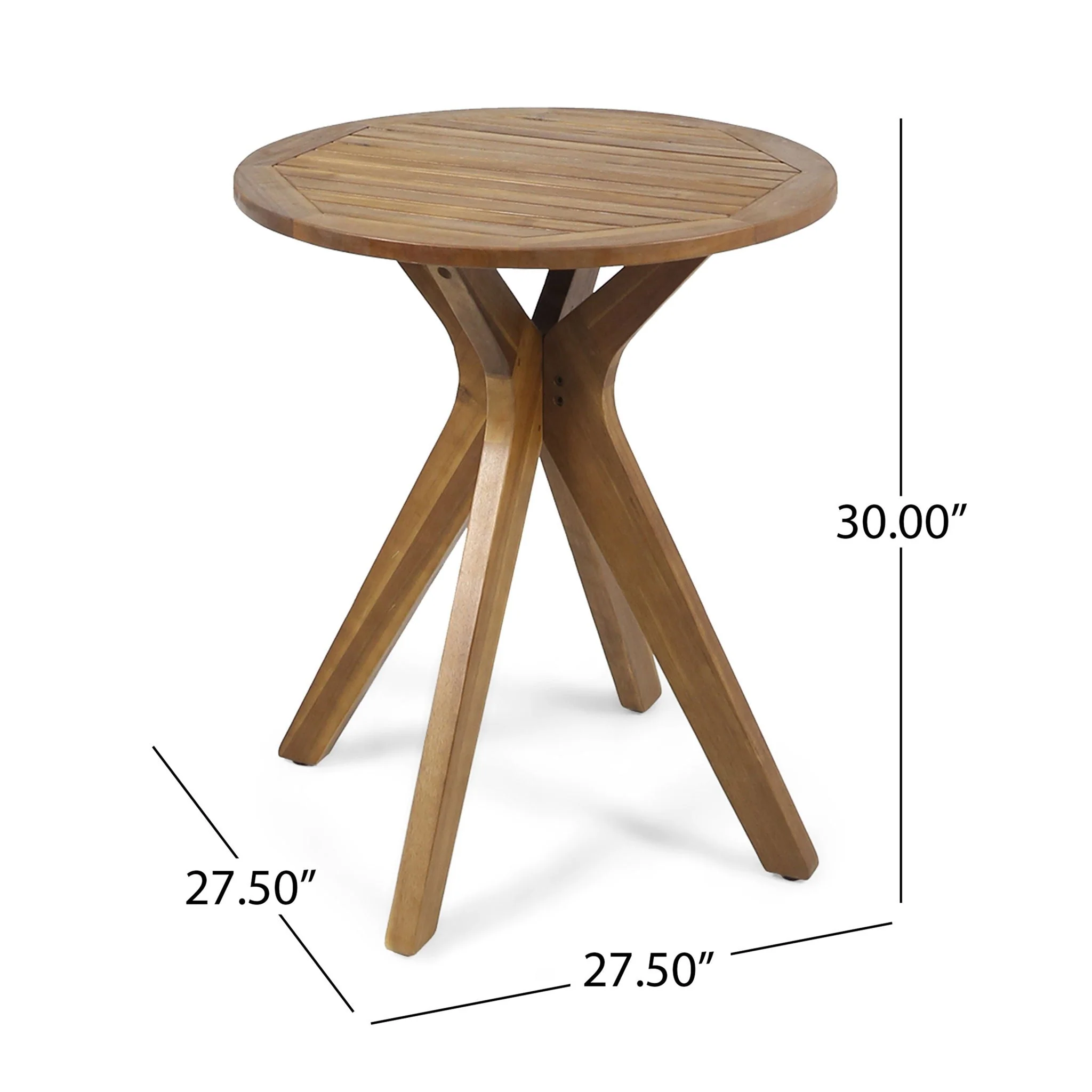 Stamford Outdoor Bistro Table Acacia Wood X-Base Teak - Image 2