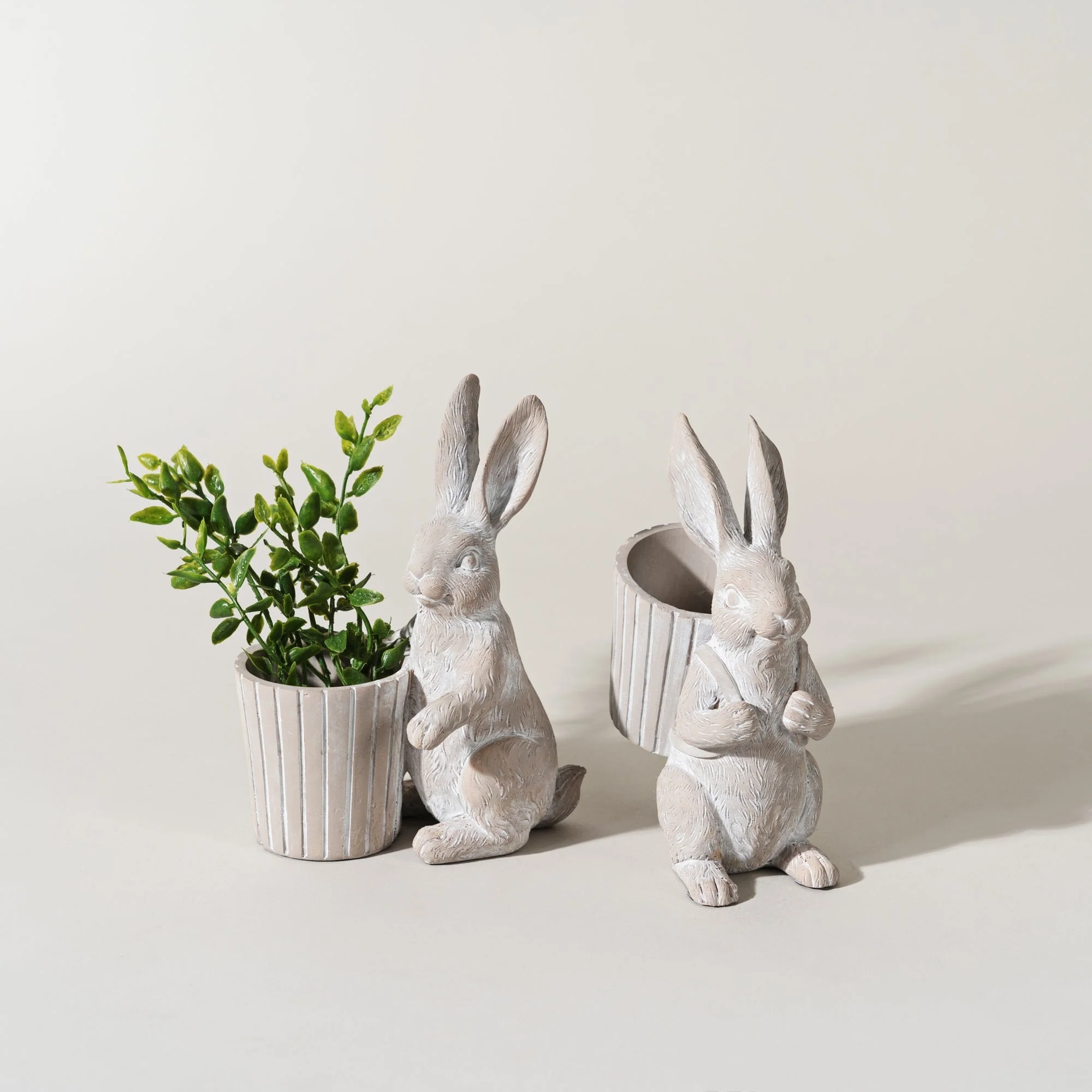 Standing Garden Rabbit with Pot Planter (Set of 2) - Image 3