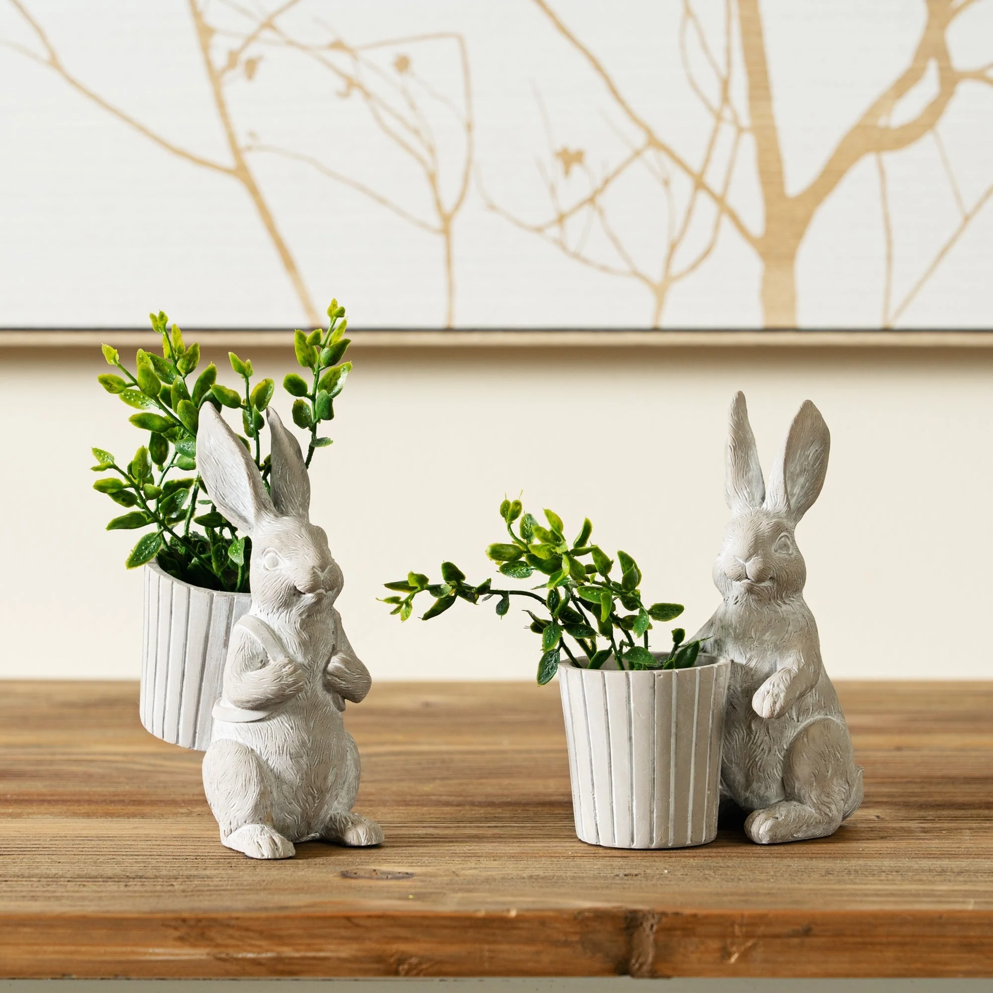 Standing Garden Rabbit with Pot Planter (Set of 2) - Image 4