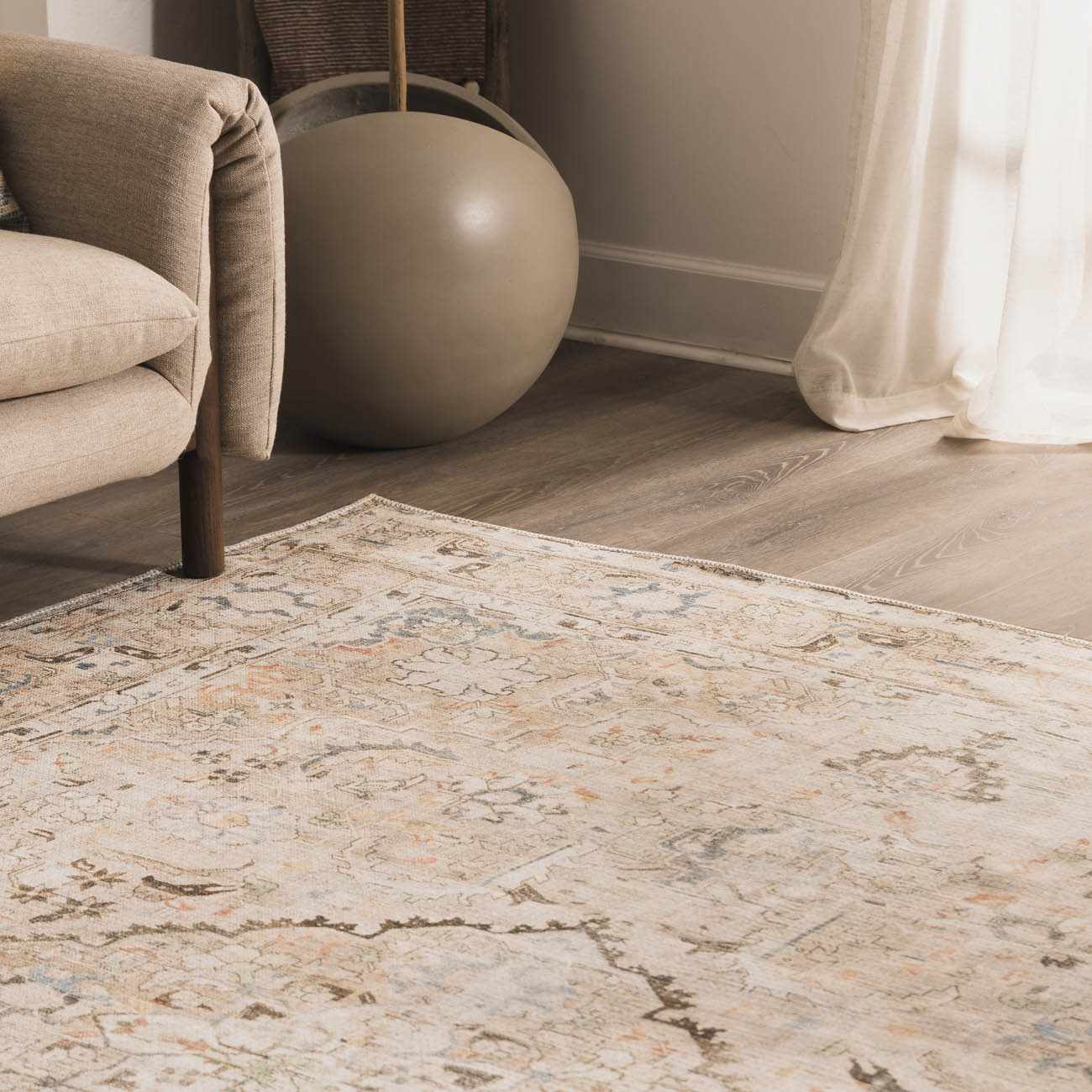 Standon Vintage Flat Pile Washable Rug - Image 9