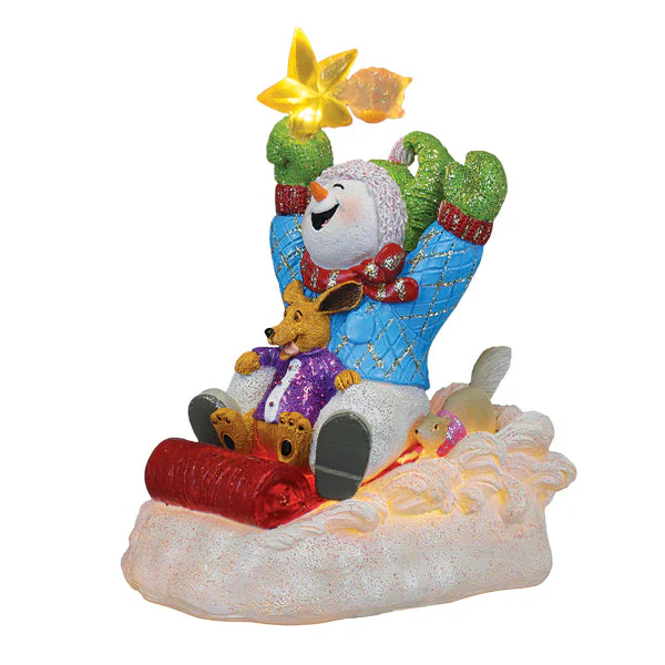 Star Powered Snow Boy Lighted Figurine - Image 2