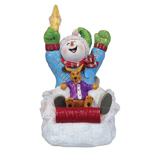 Star Powered Snow Boy Lighted Figurine - Image 3