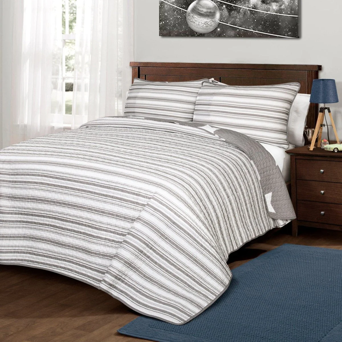 Star Reviersible 2 Piece Quilt Set Twin Size - Image 11