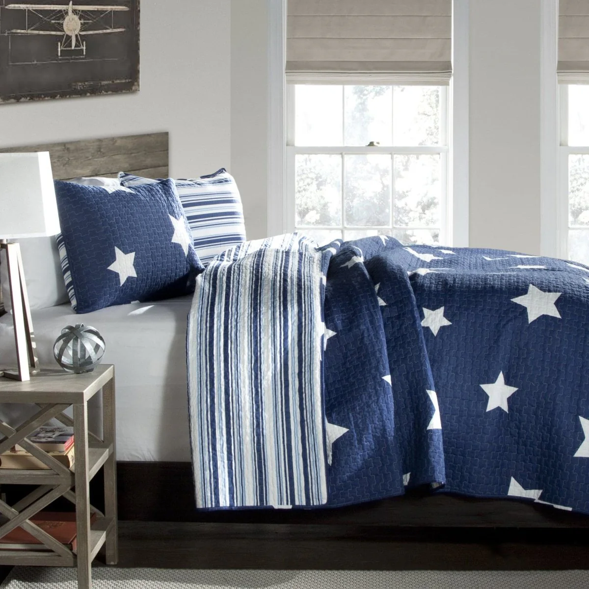Star Reviersible 2 Piece Quilt Set Twin Size - Image 2