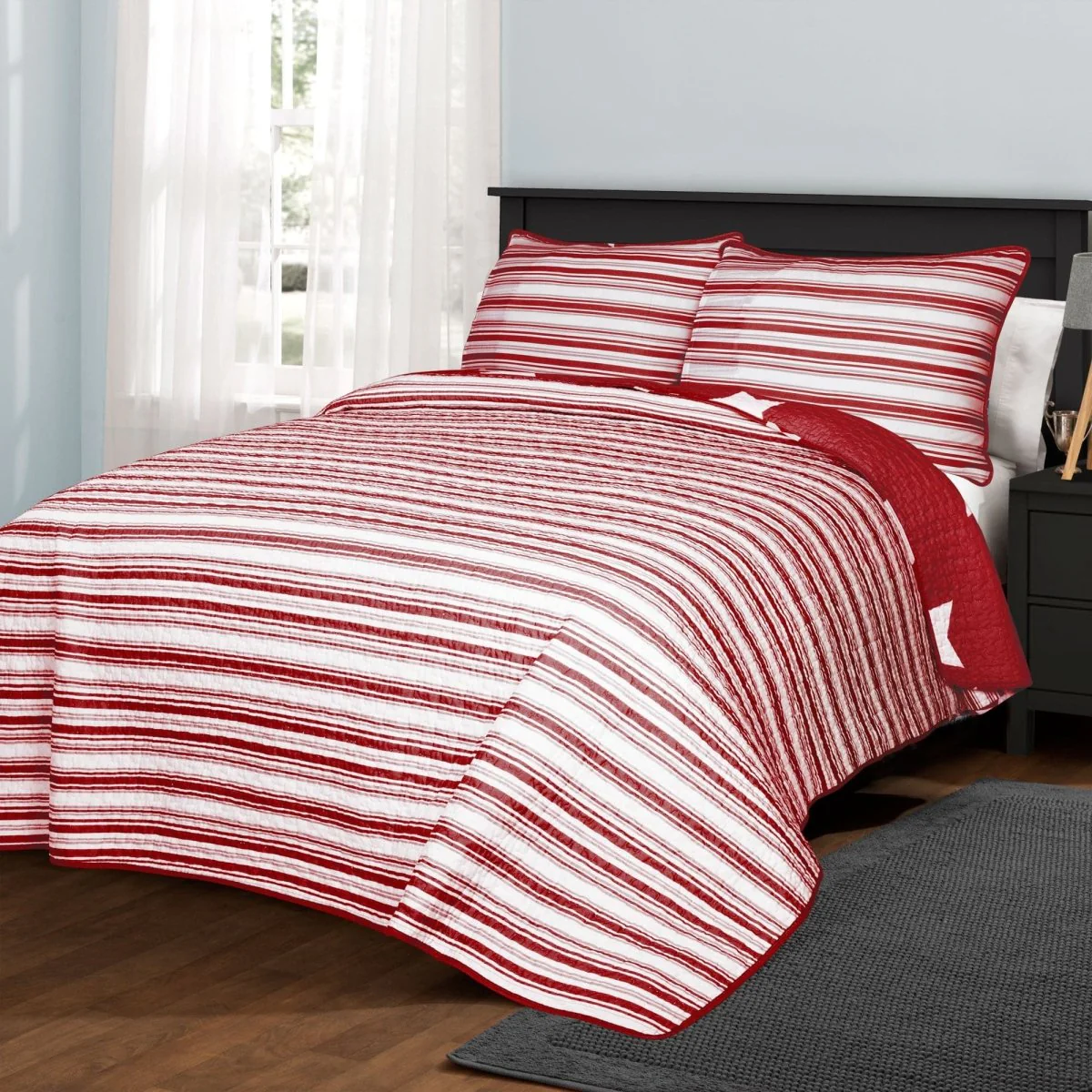 Star Reviersible 2 Piece Quilt Set Twin Size - Image 3