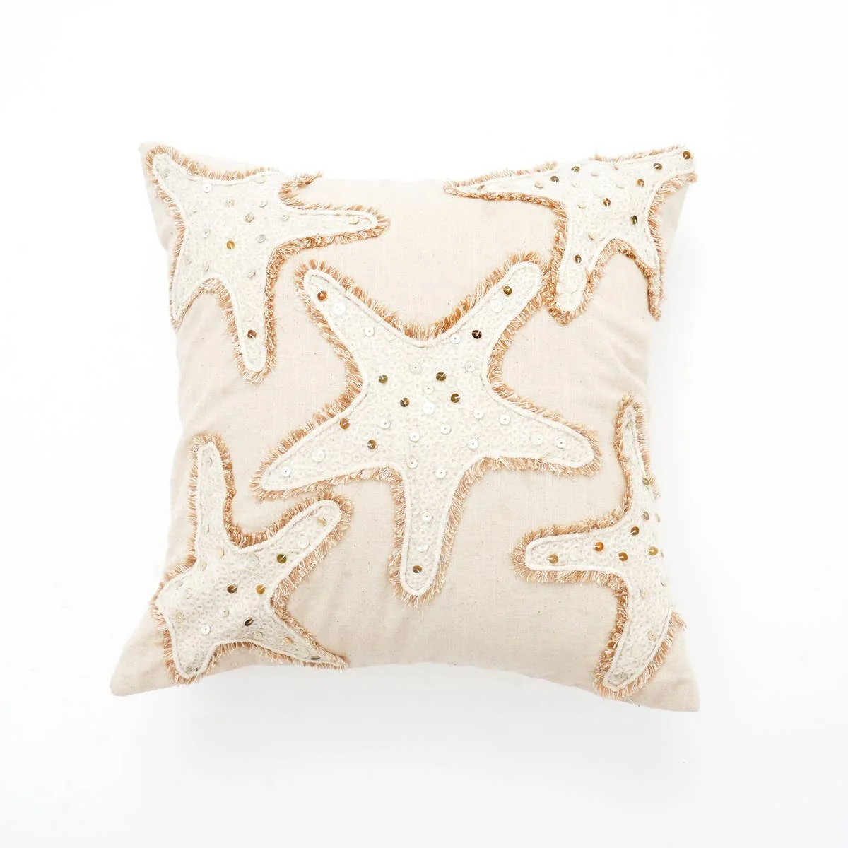 Starfish Embroidered Cushion 18x18" - Image 3