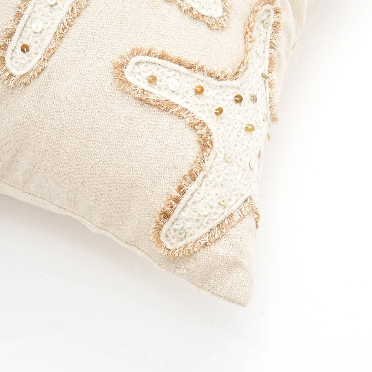 Starfish Embroidered Cushion 18x18" - Image 5
