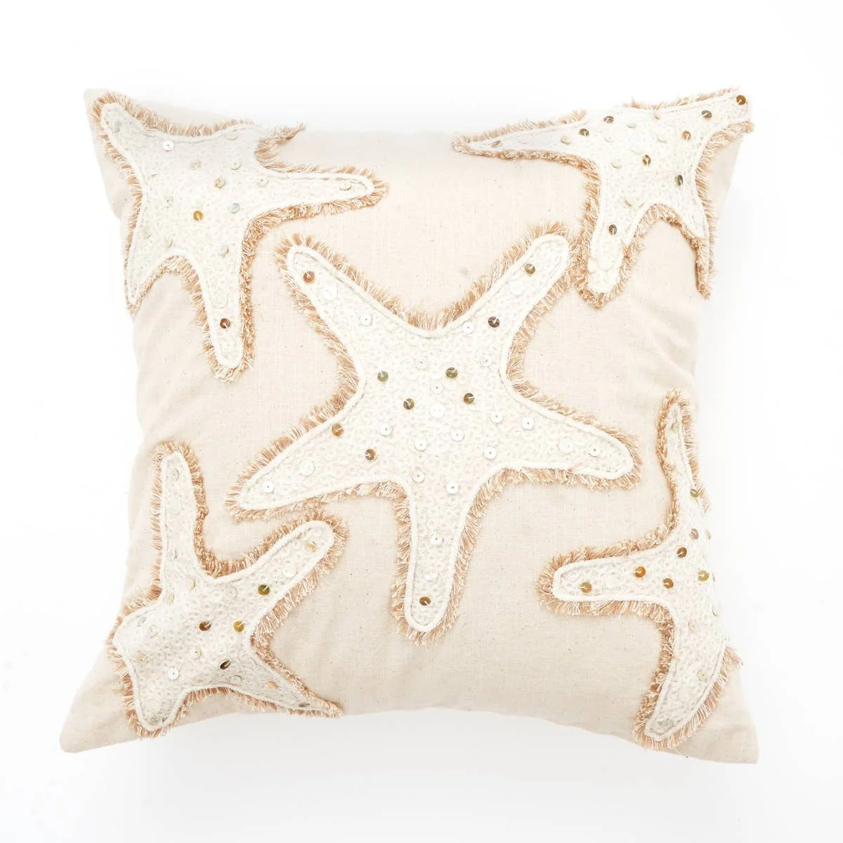 Starfish Embroidered Cushion 18x18" - Image 6