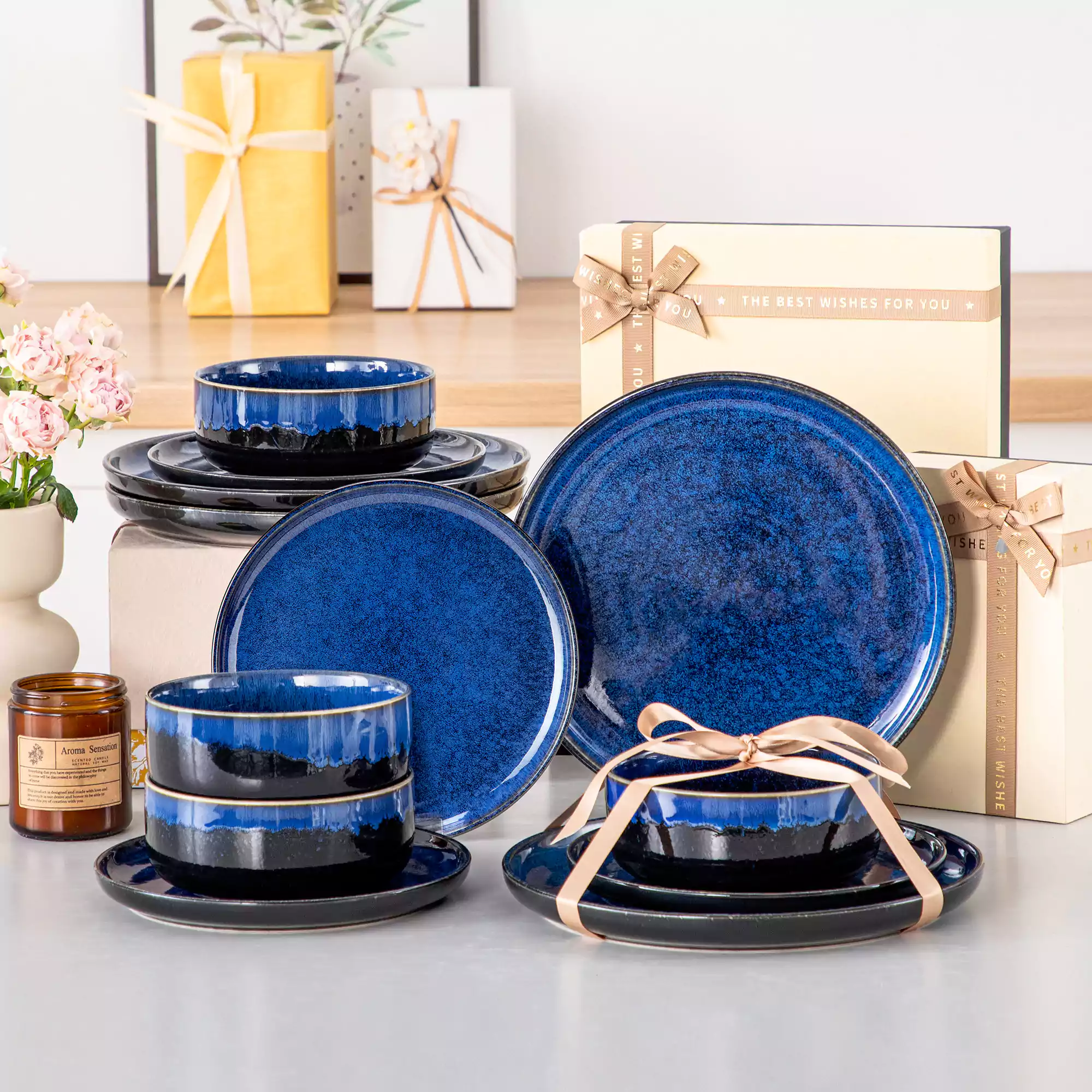 Starry Lipped-Edge 12 Piece Dinnerware Set - Image 11