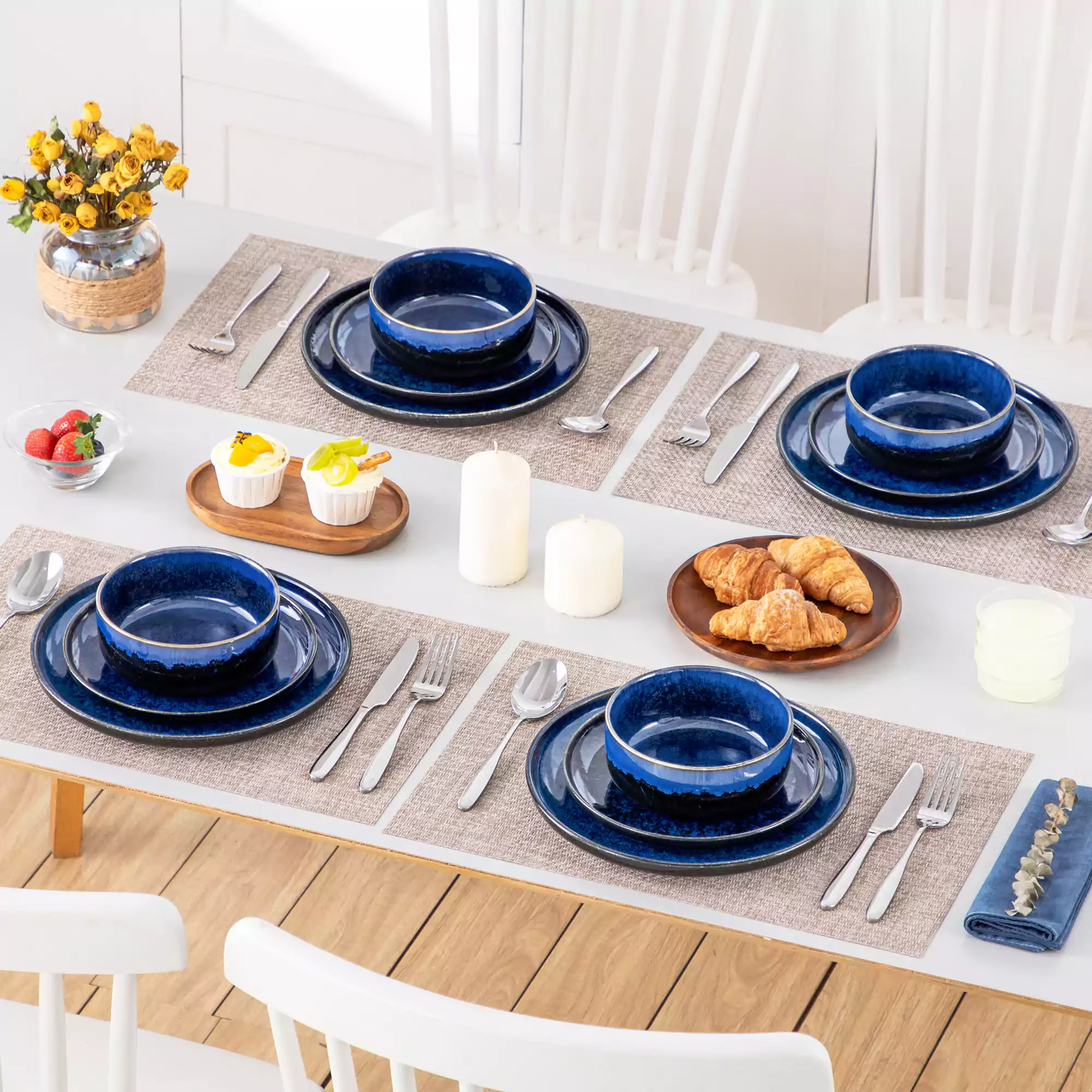Starry Lipped-Edge 12 Piece Dinnerware Set - Image 5