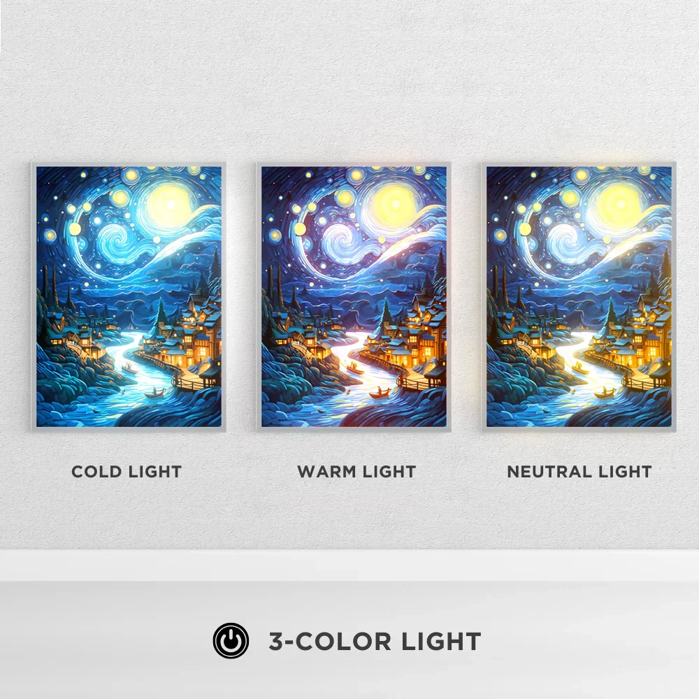 Starry Night LED Art Lamp 3D Night Light Van Gogh Style Aesthetic Room Decor - Image 3