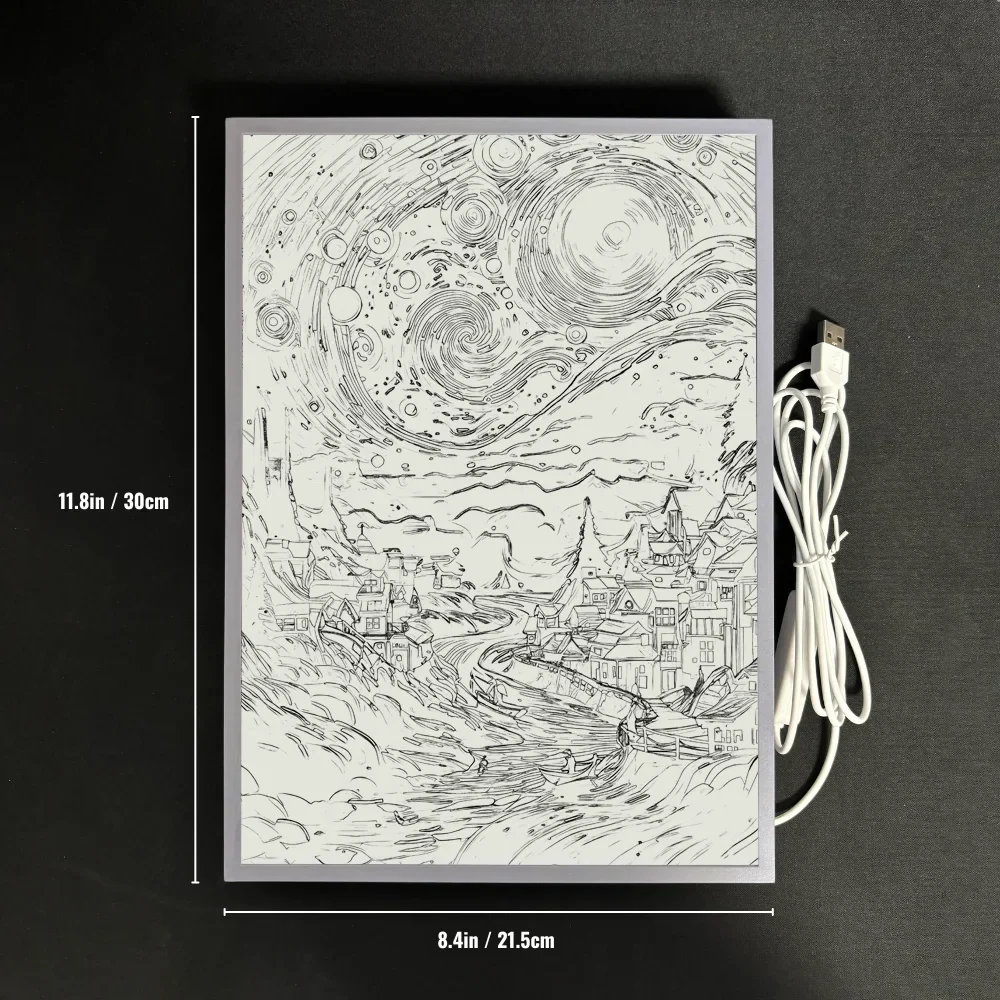 Starry Night LED Art Lamp 3D Night Light Van Gogh Style Aesthetic Room Decor - Image 7