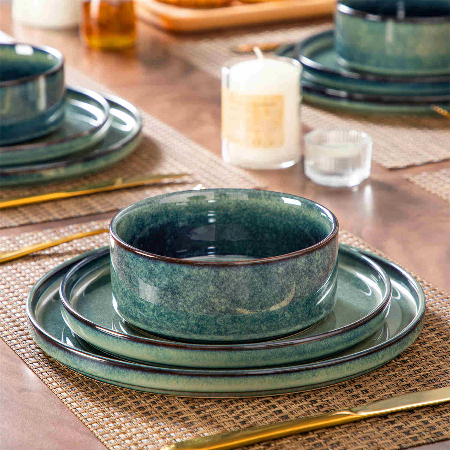 Starry Straight-Edge 12 Piece Dinnerware Set - Image 10