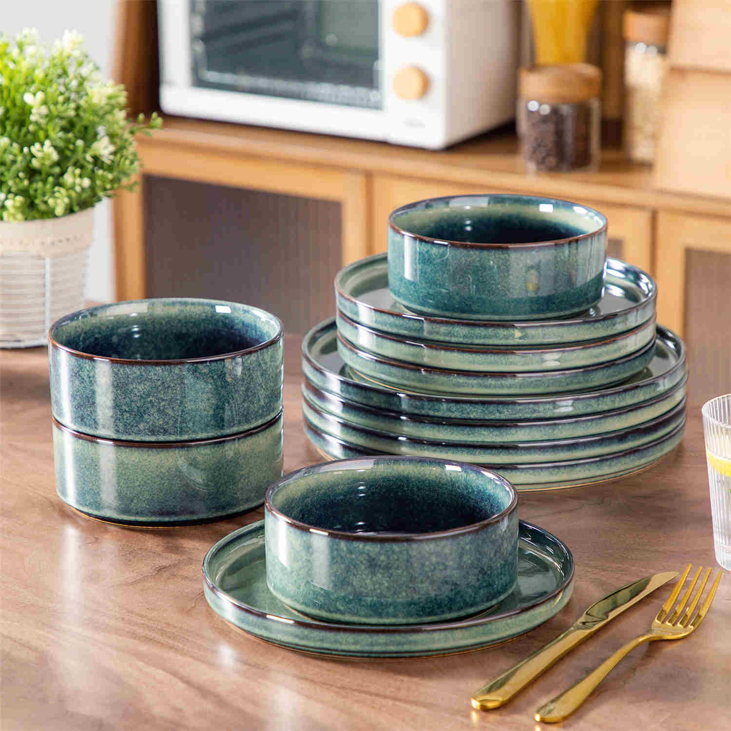 Starry Straight-Edge 12 Piece Dinnerware Set - Image 12