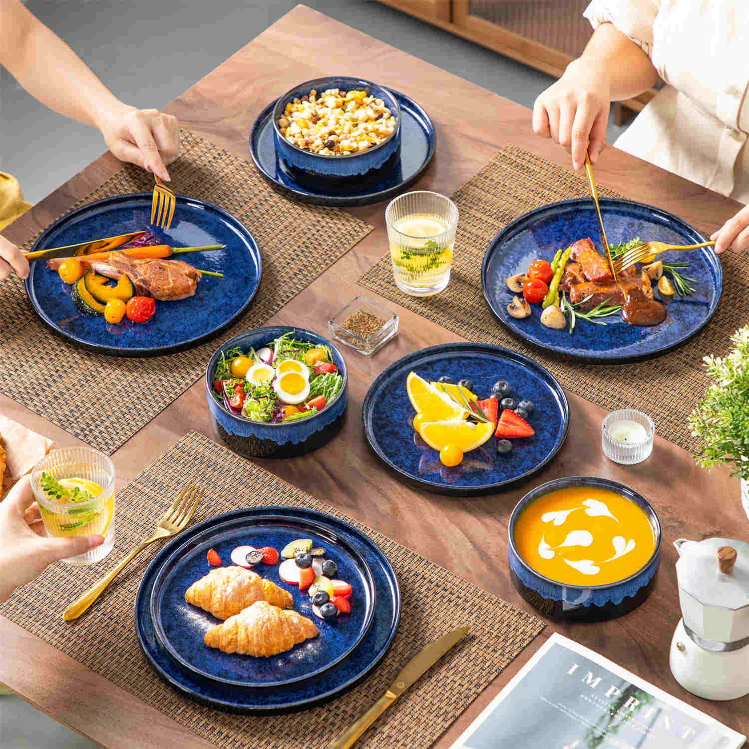 Starry Straight-Edge 12 Piece Dinnerware Set - Image 3