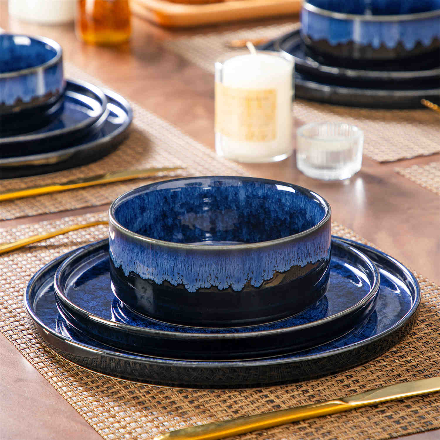 Starry Straight-Edge 12 Piece Dinnerware Set - Image 4