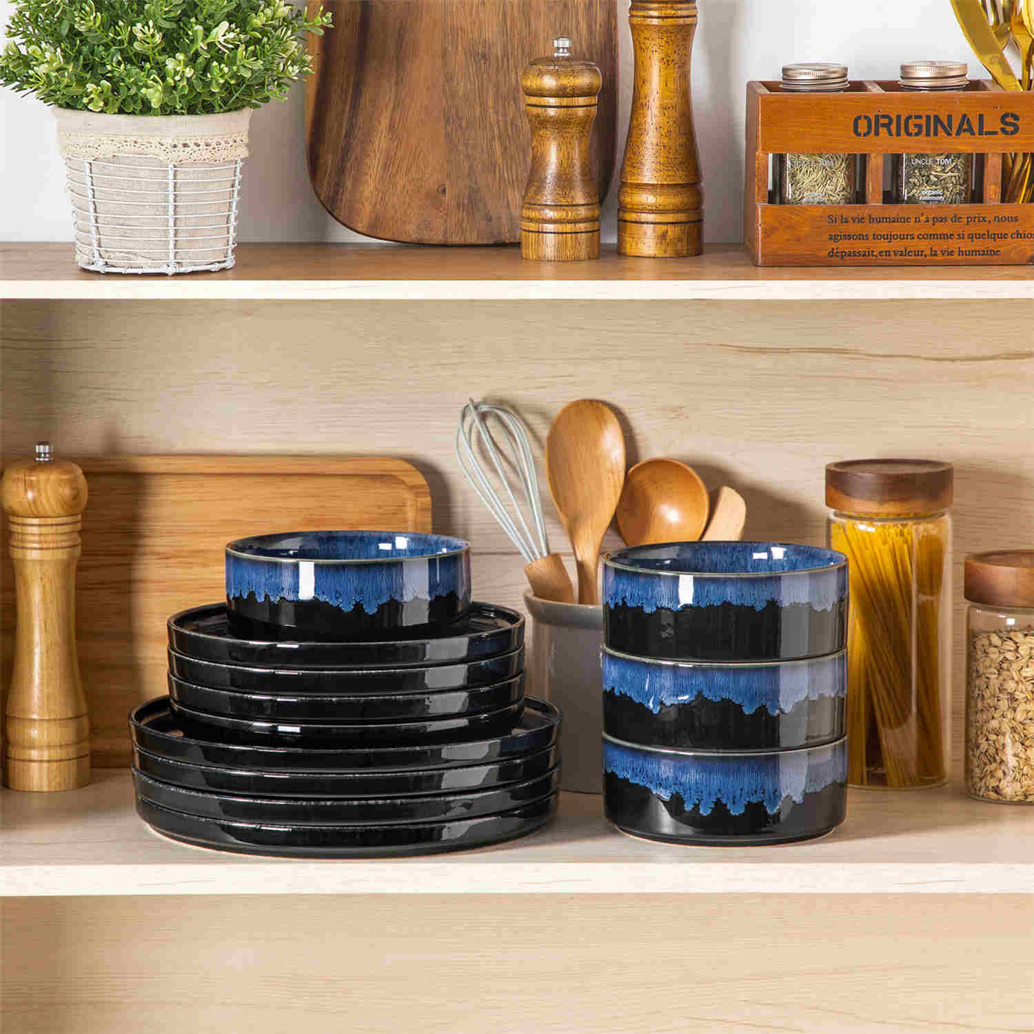 Starry Straight-Edge 12 Piece Dinnerware Set - Image 5