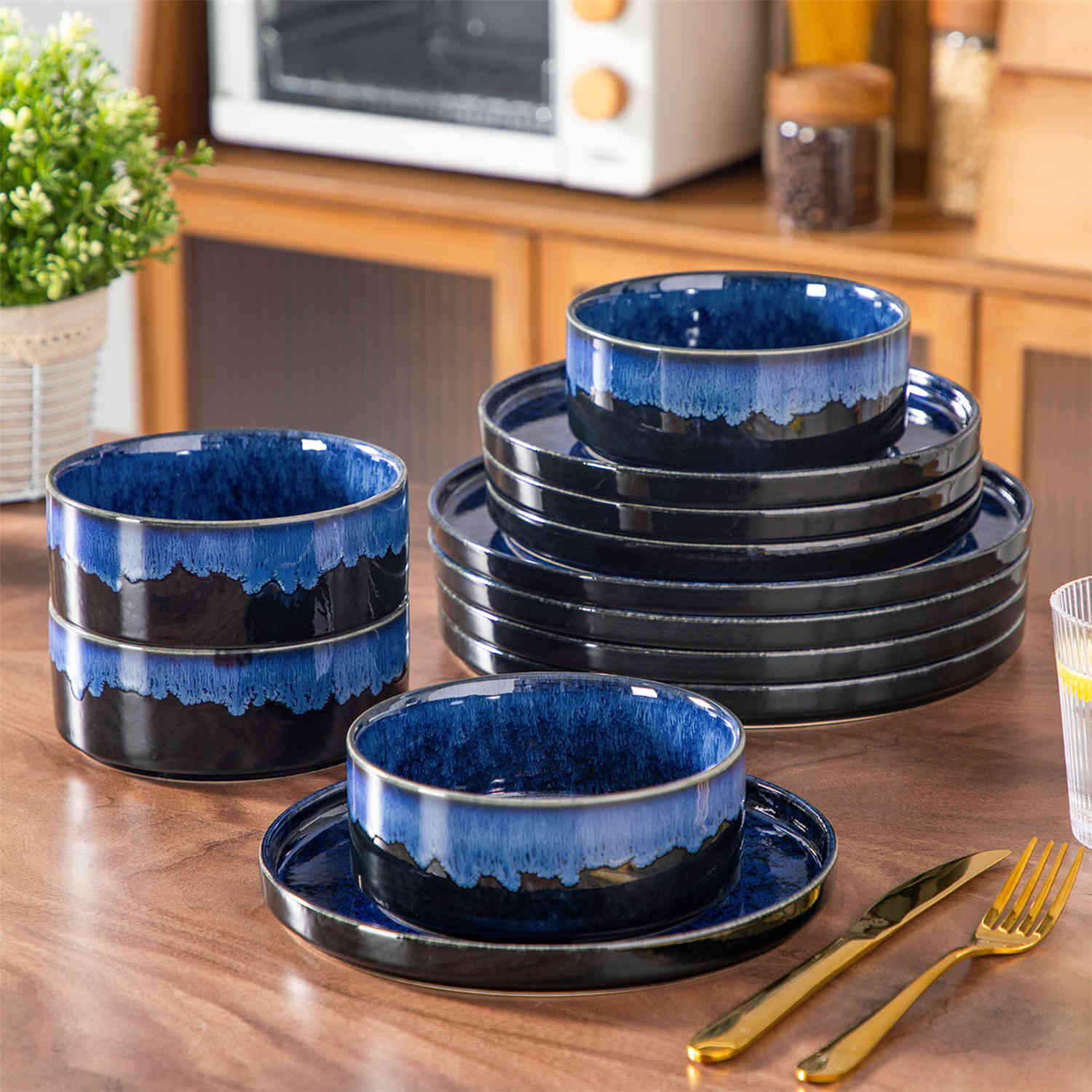 Starry Straight-Edge 12 Piece Dinnerware Set - Image 6