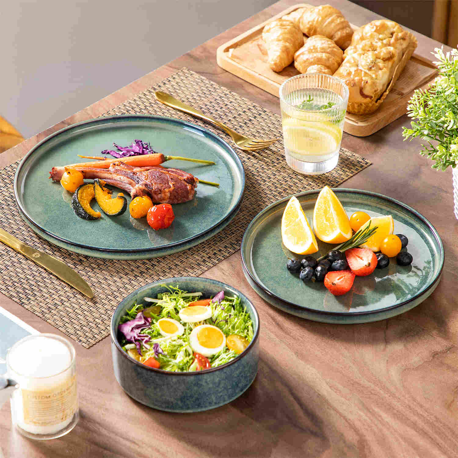 Starry Straight-Edge 12 Piece Dinnerware Set - Image 8