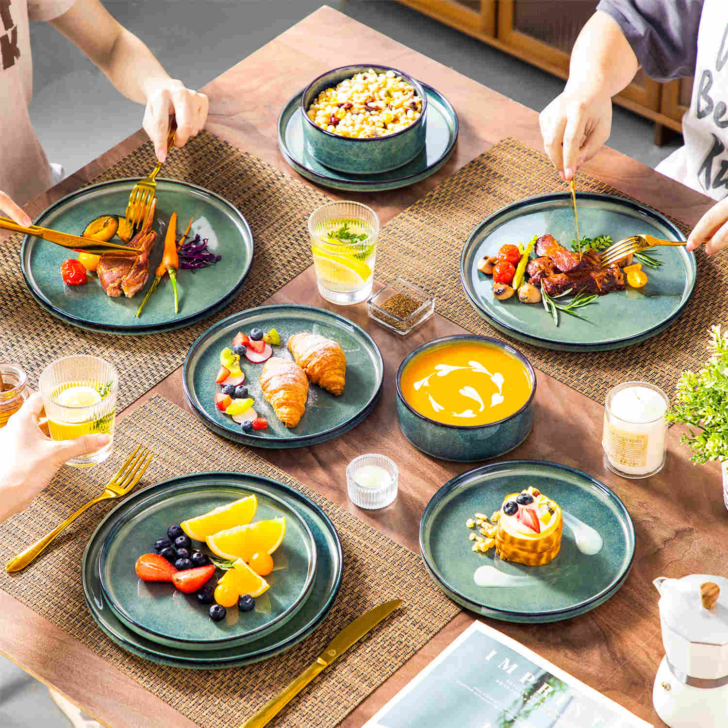 Starry Straight-Edge 12 Piece Dinnerware Set - Image 9