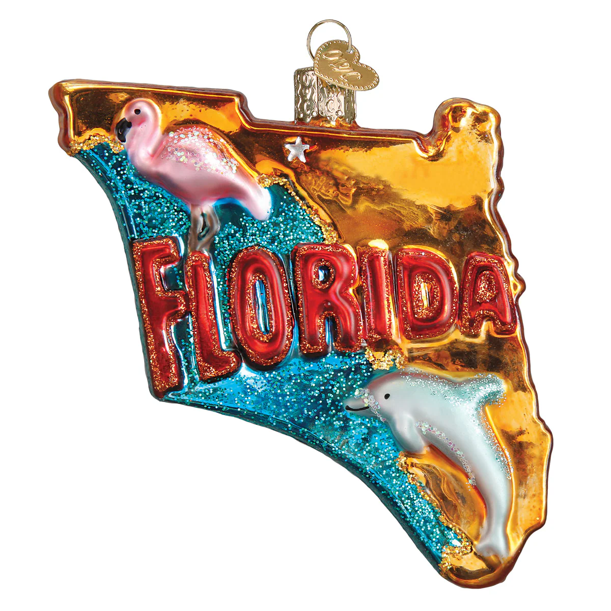 State Of Florida Ornament 4x4x1 by Old World Christmas - Image 3