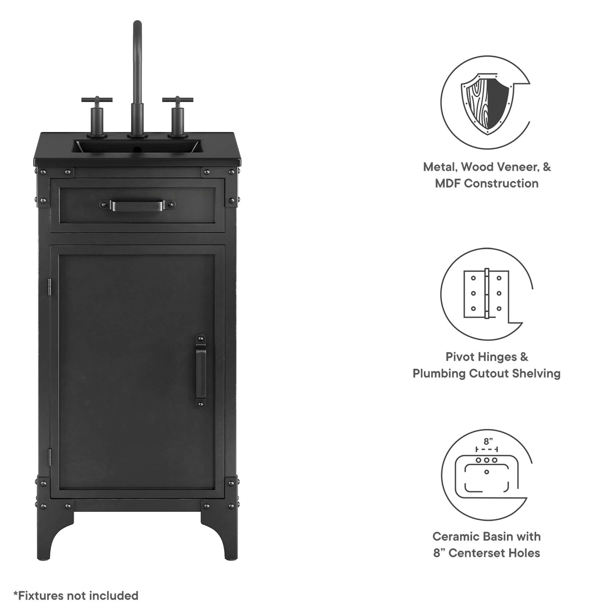 Steamforge 18" Bathroom Vanity by Modway - Image 3