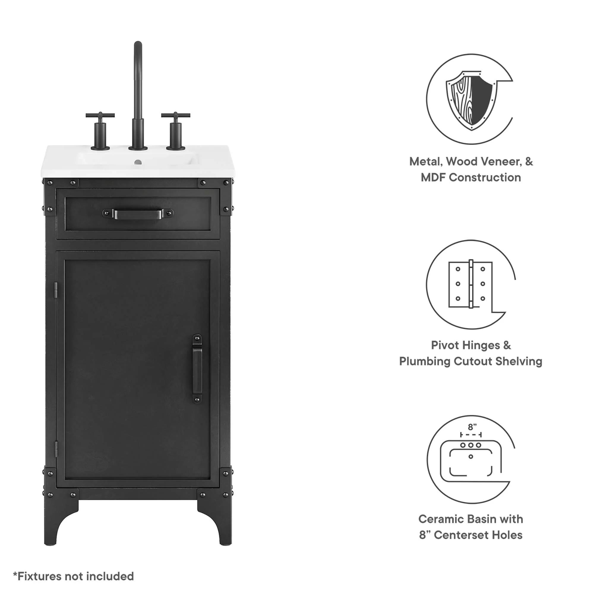 Steamforge 18" Bathroom Vanity by Modway - Image 3