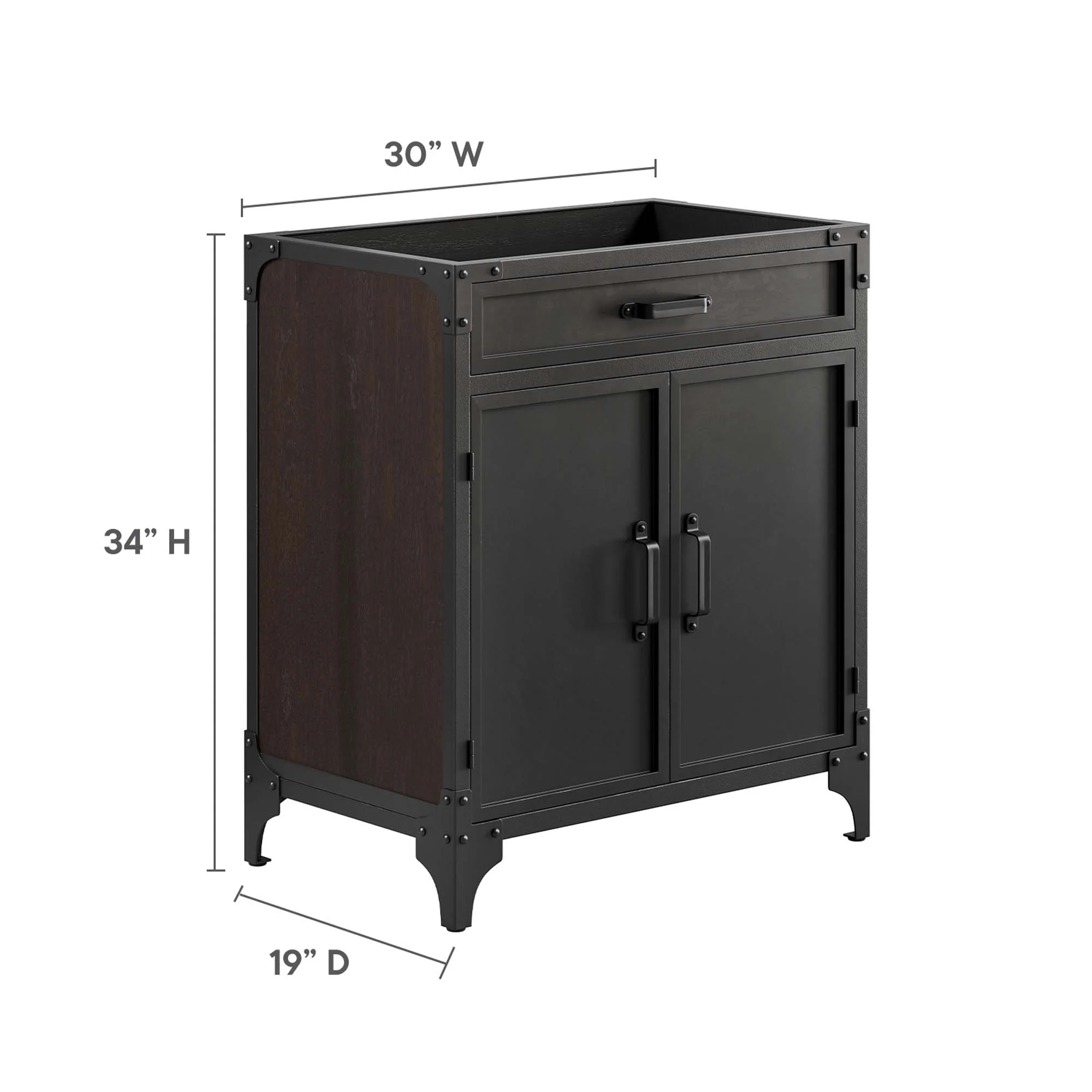 Steamforge 30" Bathroom Vanity Cabinet (Sink Basin Not Included) by Modway - Image 3
