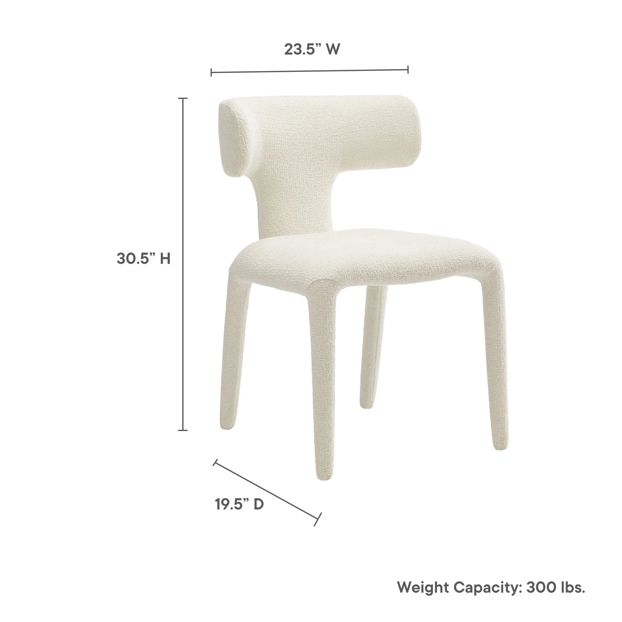 Stellan Curved Back Boucle Upholstered Dining Chair Set of 2 - Image 11